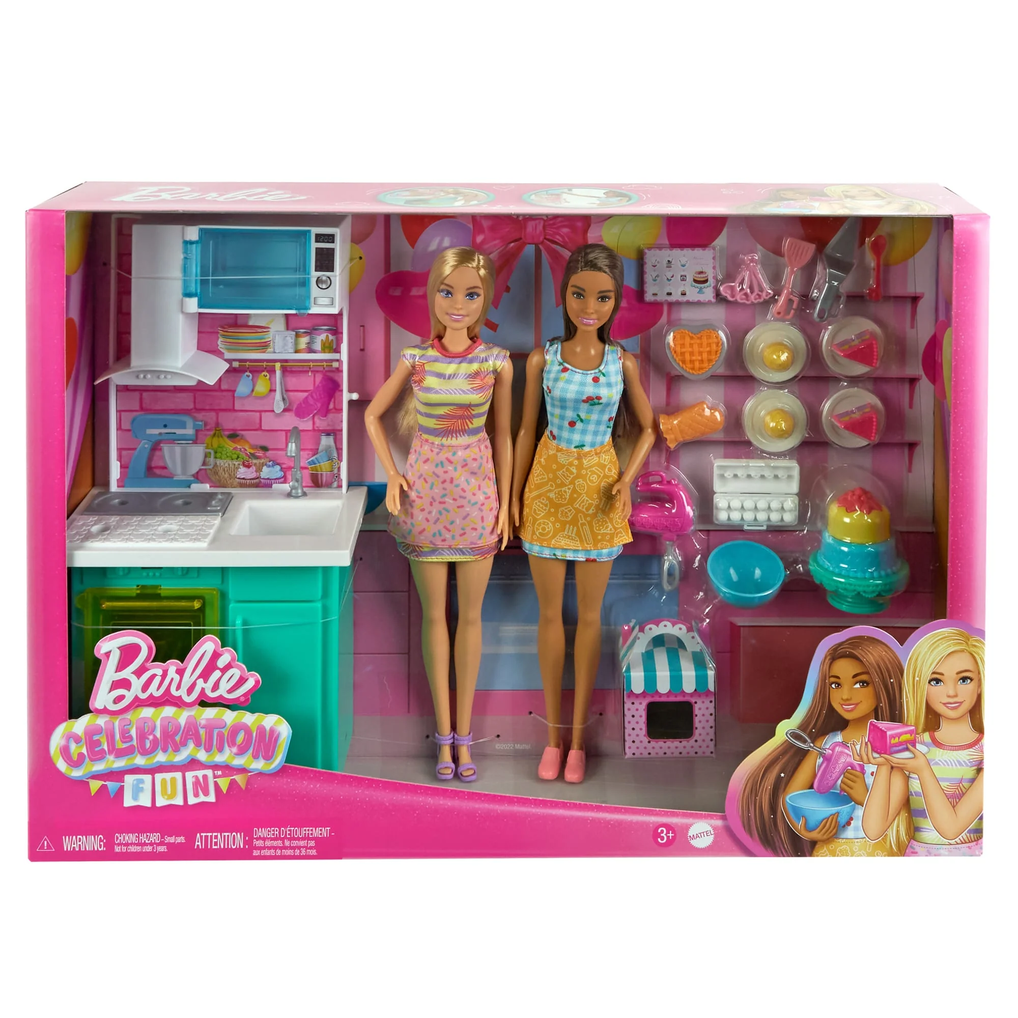 2 Bebek, Fırın Ve 15'Ten Fazla Aksesuarıyla Barbie Brooklyn Ve Malibu Pasta Yapıyor Oyun Seti - Image 6