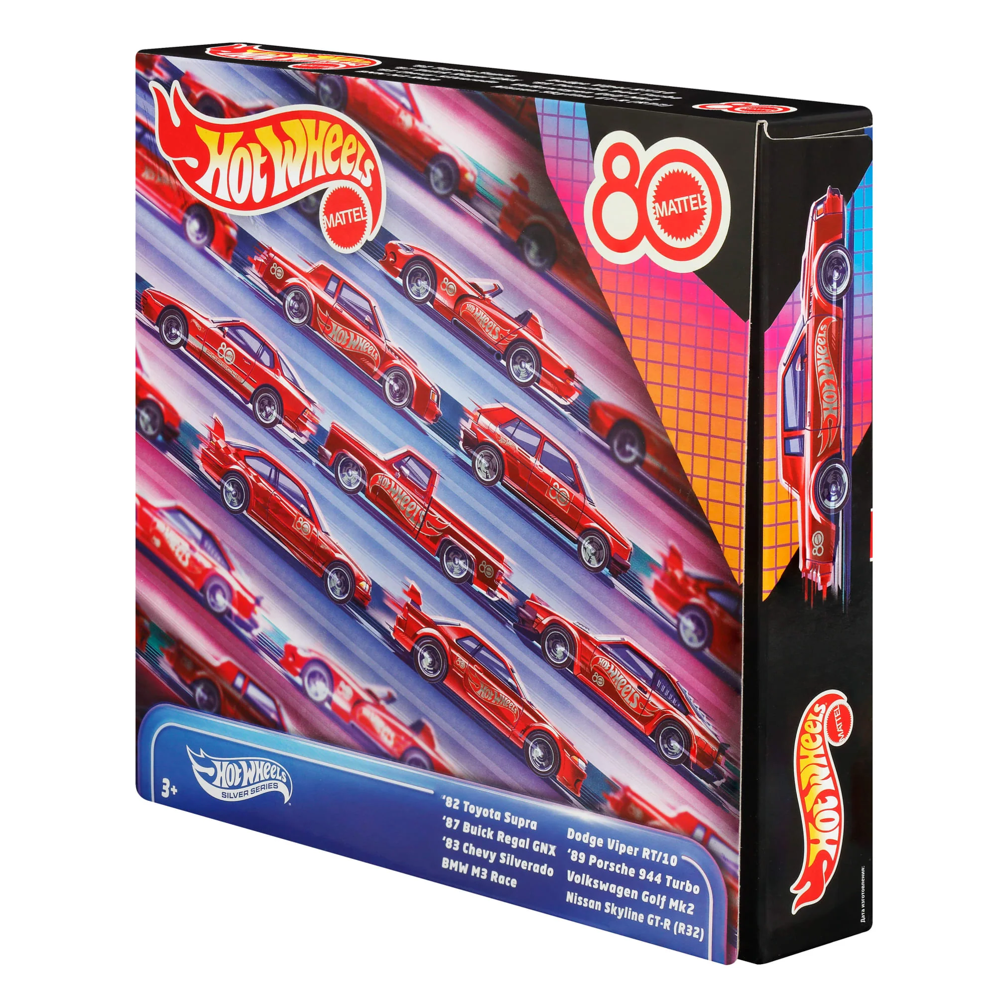 Hot Wheels Silver Series Mattel 80-lecie Samochodziki 8-pak Lata 80/90 Samochody dla dzieci Zestaw 3+ - Image 2