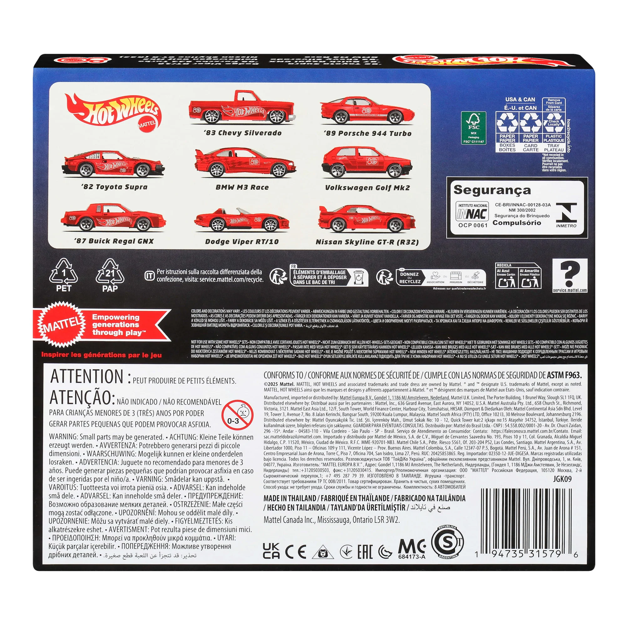 Hot Wheels Silver Series Mattel 80-lecie Samochodziki 8-pak Lata 80/90 Samochody dla dzieci Zestaw 3+ - Image 4