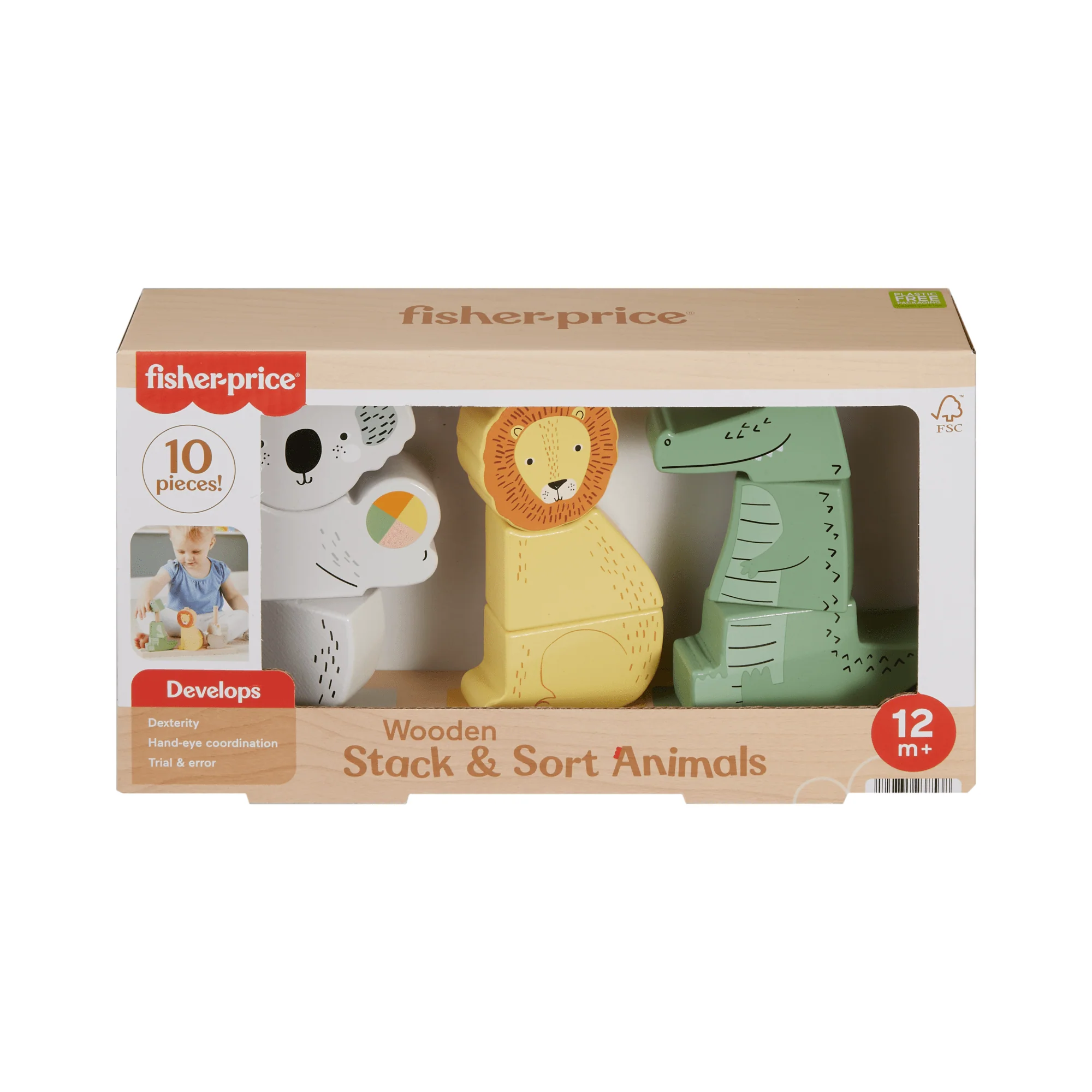 Animalitos De Madera Para Apilar Y Ordenar De Fisher-Price, Juguete Para Bebés Y Niños Y Niñas Pequeños, 10 Piezas - Image 6