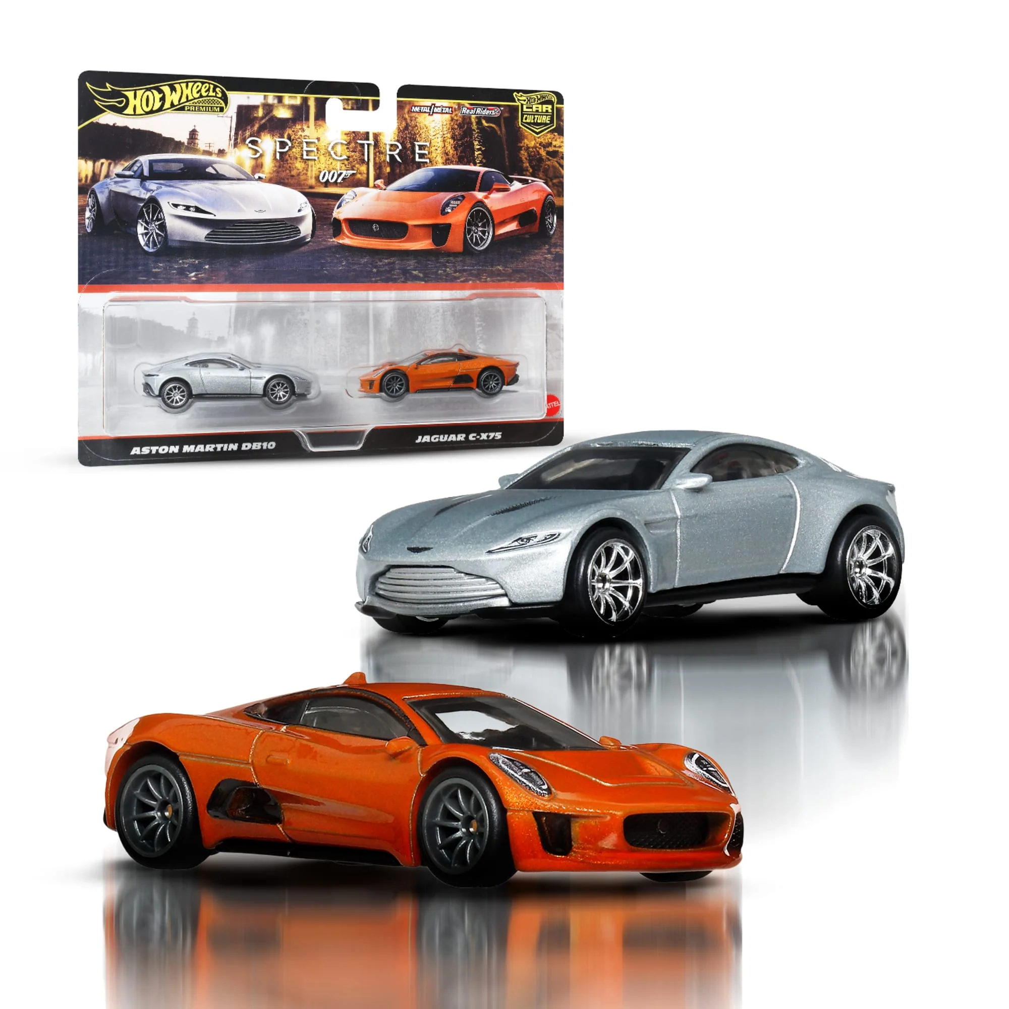 Hot Wheels Premium Kultowe auta Jaguar/Aston Martin Samochody 2-pak 1:64 Zestaw 3+