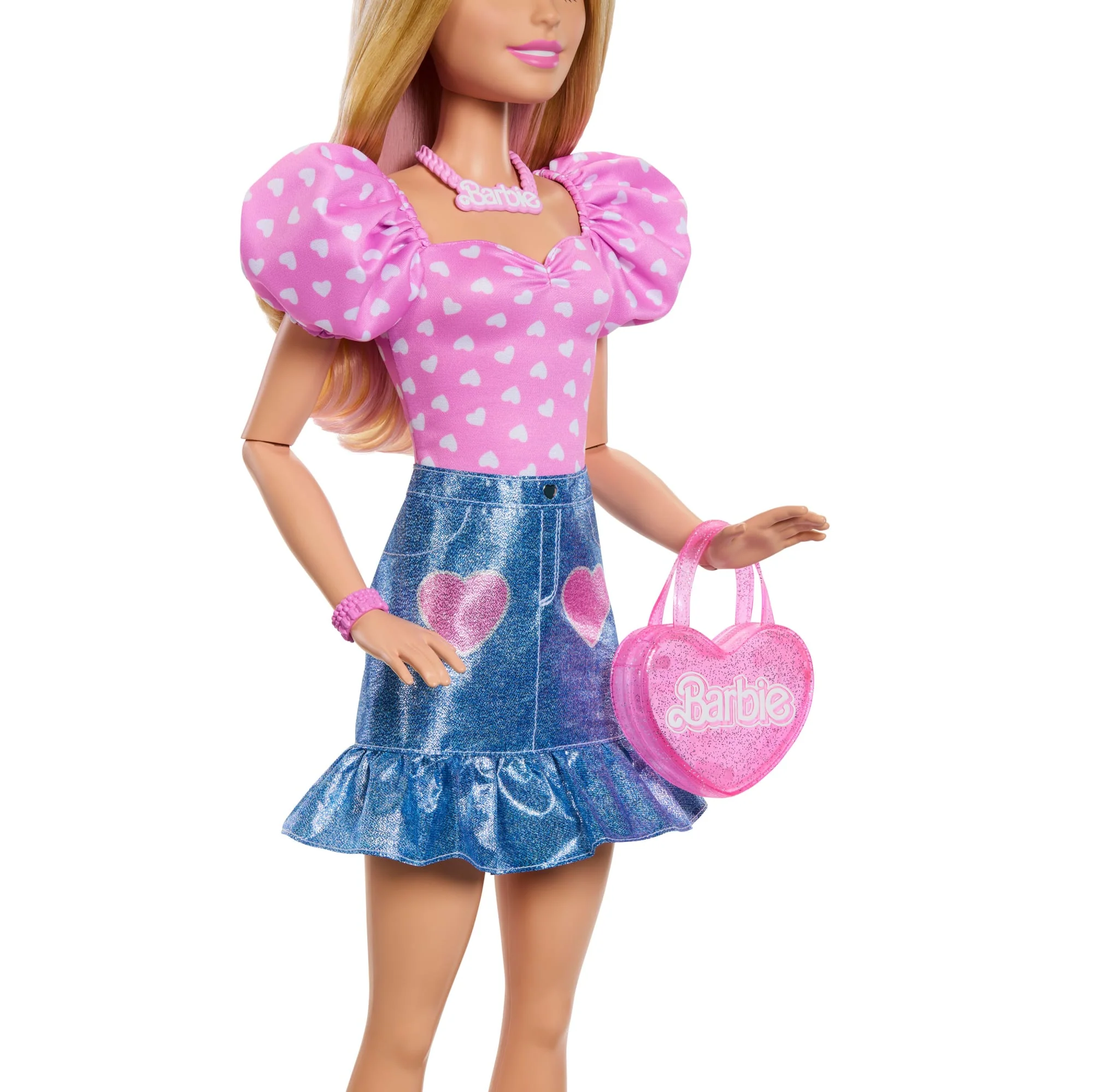 Bambola Barbie Bionda Da 71 Cm Con Accessori E Abiti Rimovibili, Collana E Borsetta - Image 3
