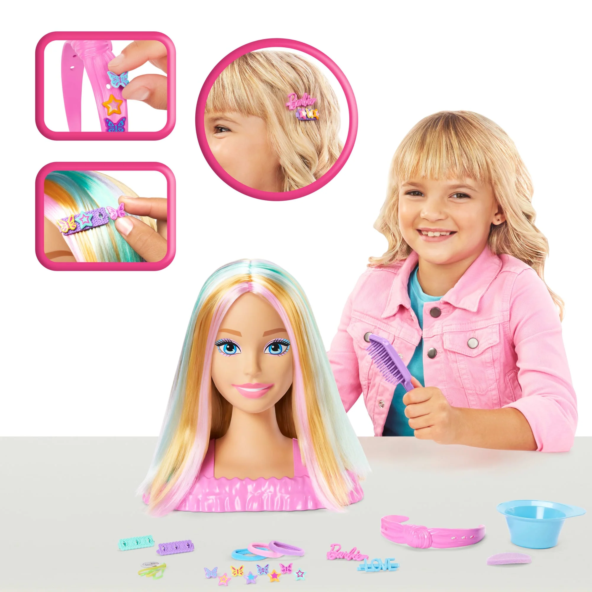 Bambola Barbie Testa Pettinabile, Con Capelli Biondi E 20 Accessori Per Creare Acconciature - Image 2
