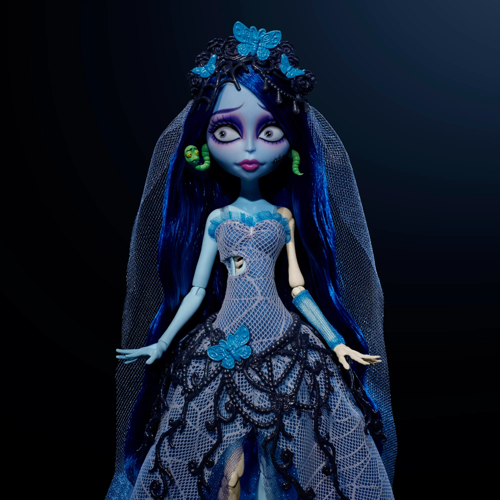 Bambola Da Collezione Della Sposa Cadavere Per Monster High Skullector, Emily Con Abito Da Sposa in Stile Gotico Con Velo - Image 2