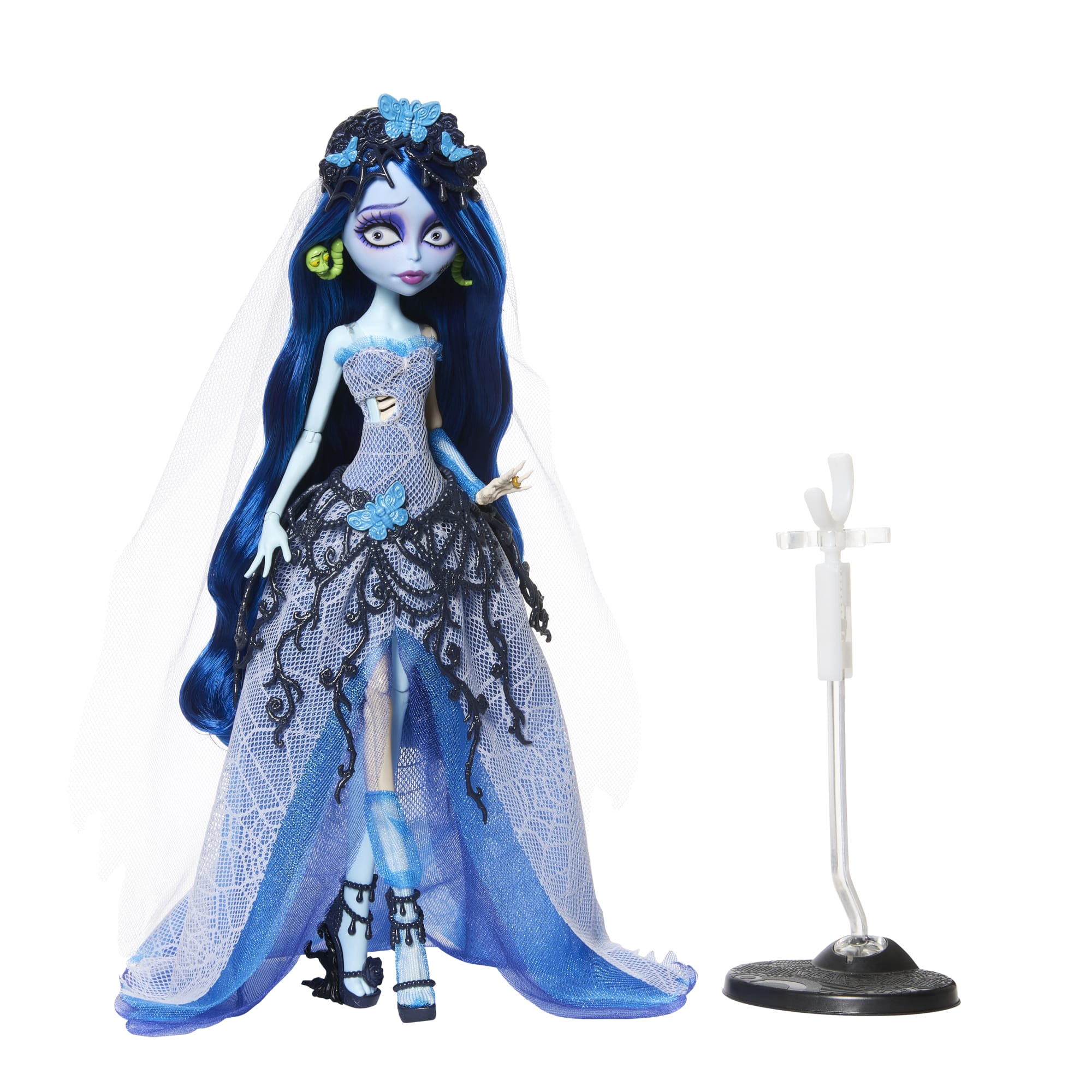 Bambola Da Collezione Della Sposa Cadavere Per Monster High Skullector, Emily Con Abito Da Sposa in Stile Gotico Con Velo - Image 6