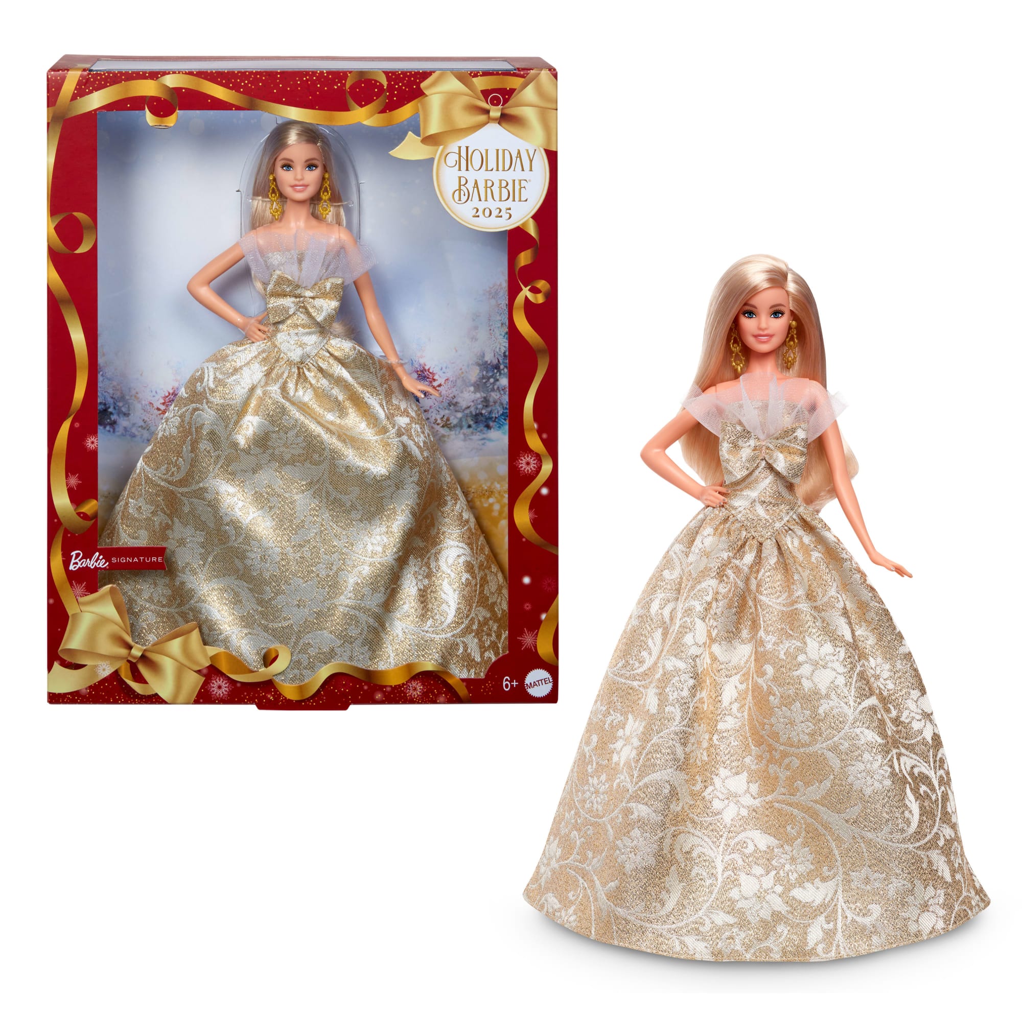 Gümüş Ve Altın Rengi Elbisesiyle Sarı Saçlı Barbie 2025 Mutlu Yıllar Signature Bebek, Sezona Özel Koleksiyon Ürünü
