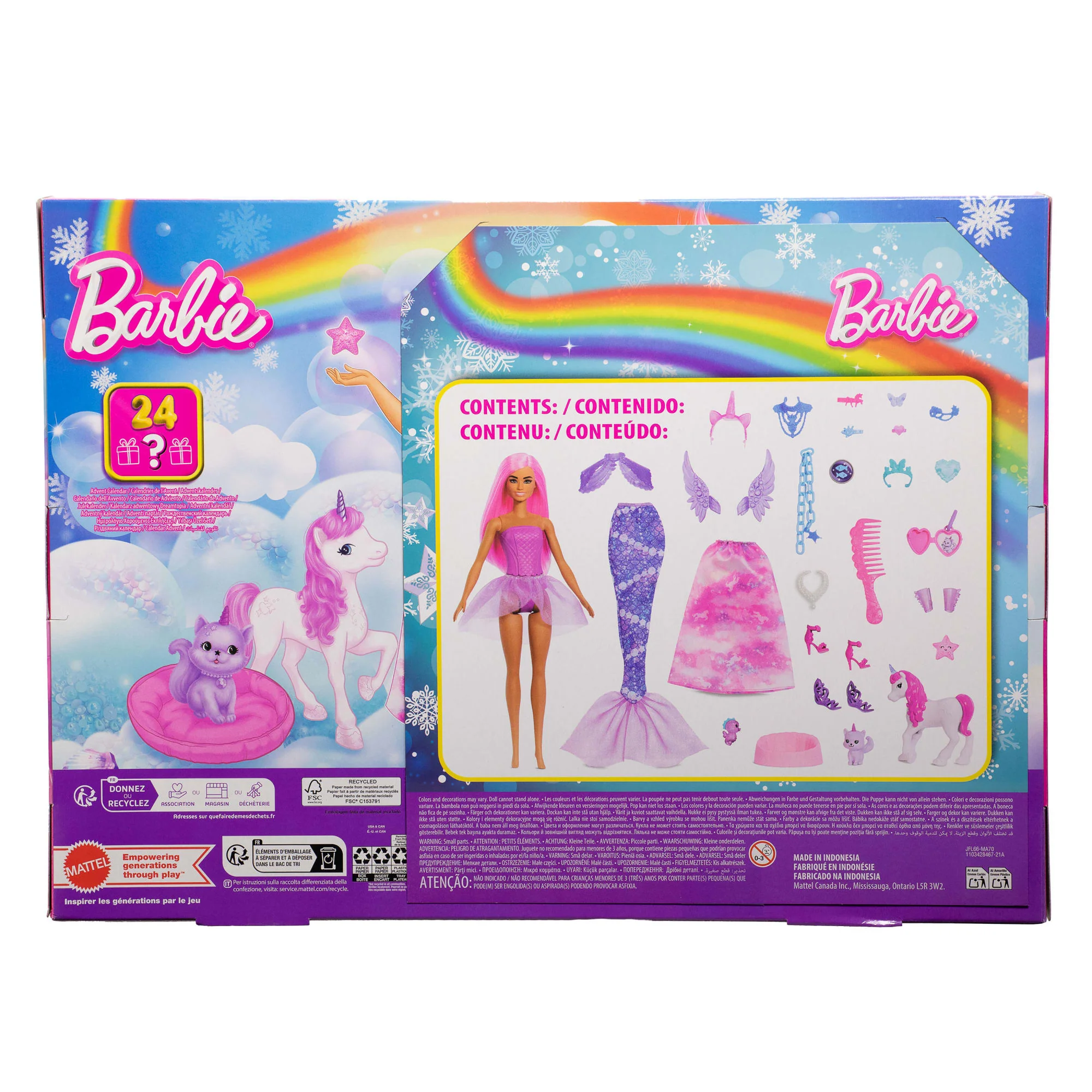Barbie-Adventskalender Mit Modepuppe Und 24 Überraschungs-Accessoires Mit Einhorn Und Tieren - Image 6