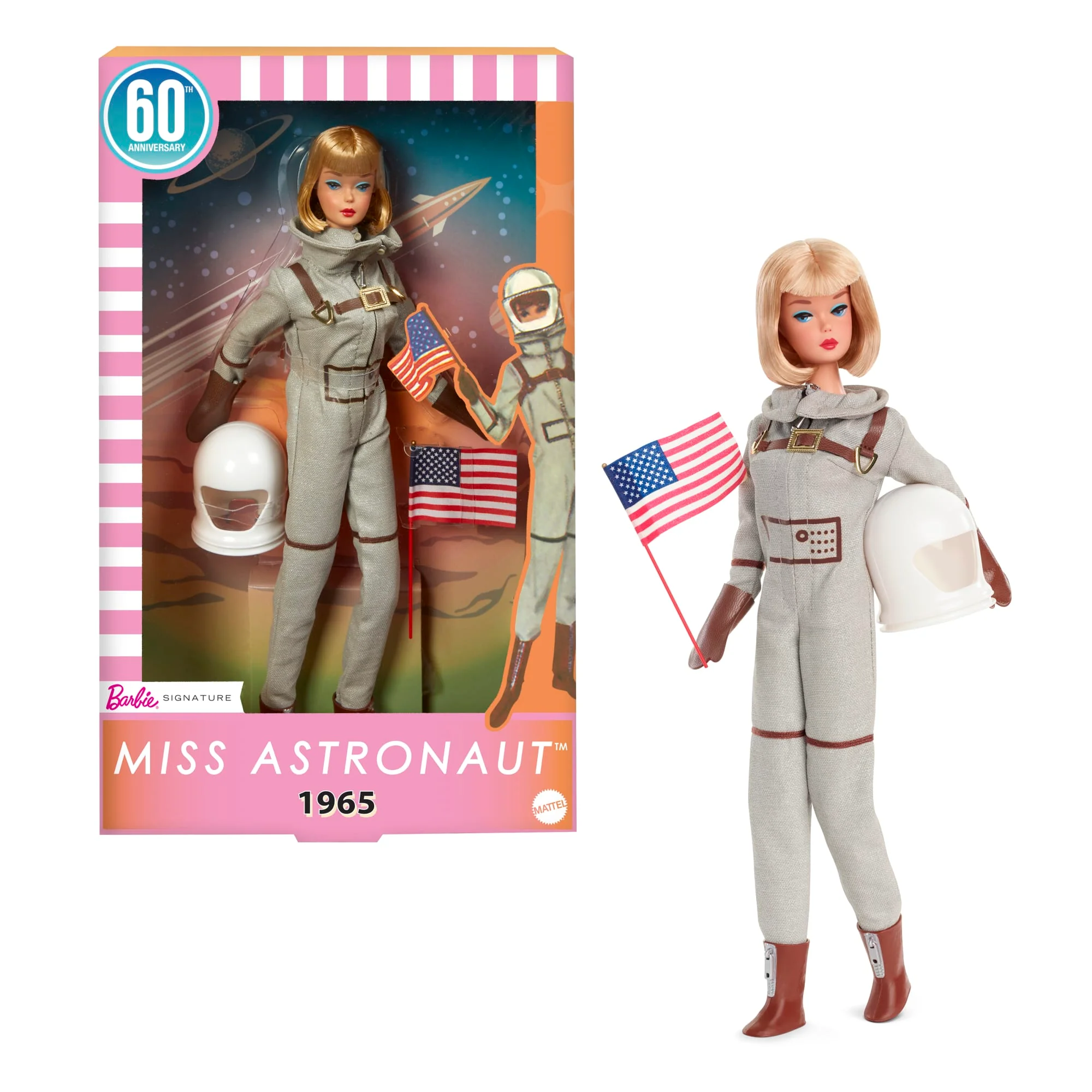 Barbie Signature Astronauta, Bambola Da Collezione Con Tuta Argentata, Stivali Spaziali E Casco