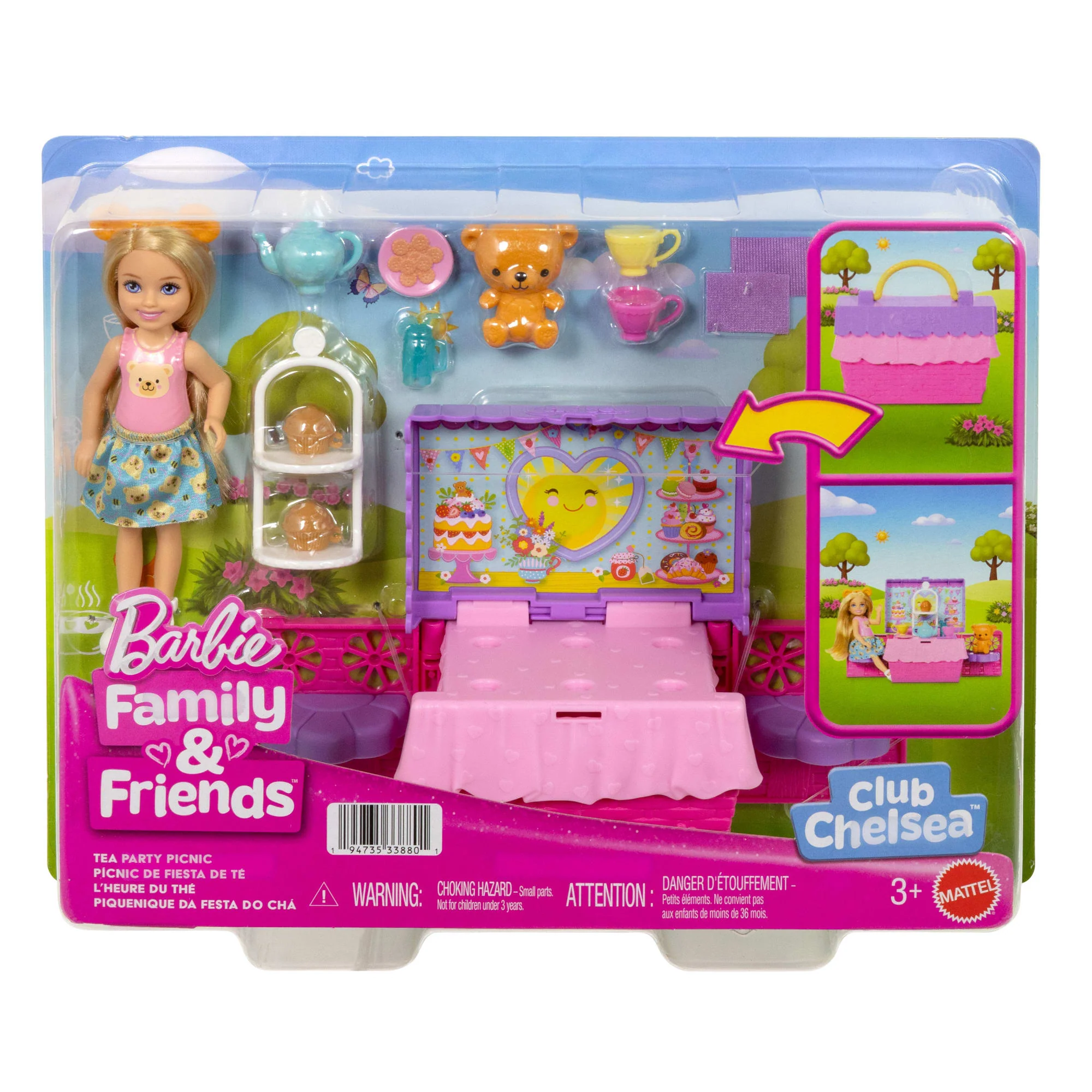 Barbie Familie Und Freunde Club Chelsea Aufklappbares Teeparty-Spielset Mit Kleiner Puppe Und Mehr Als 10 Zubehörteilen - Image 7