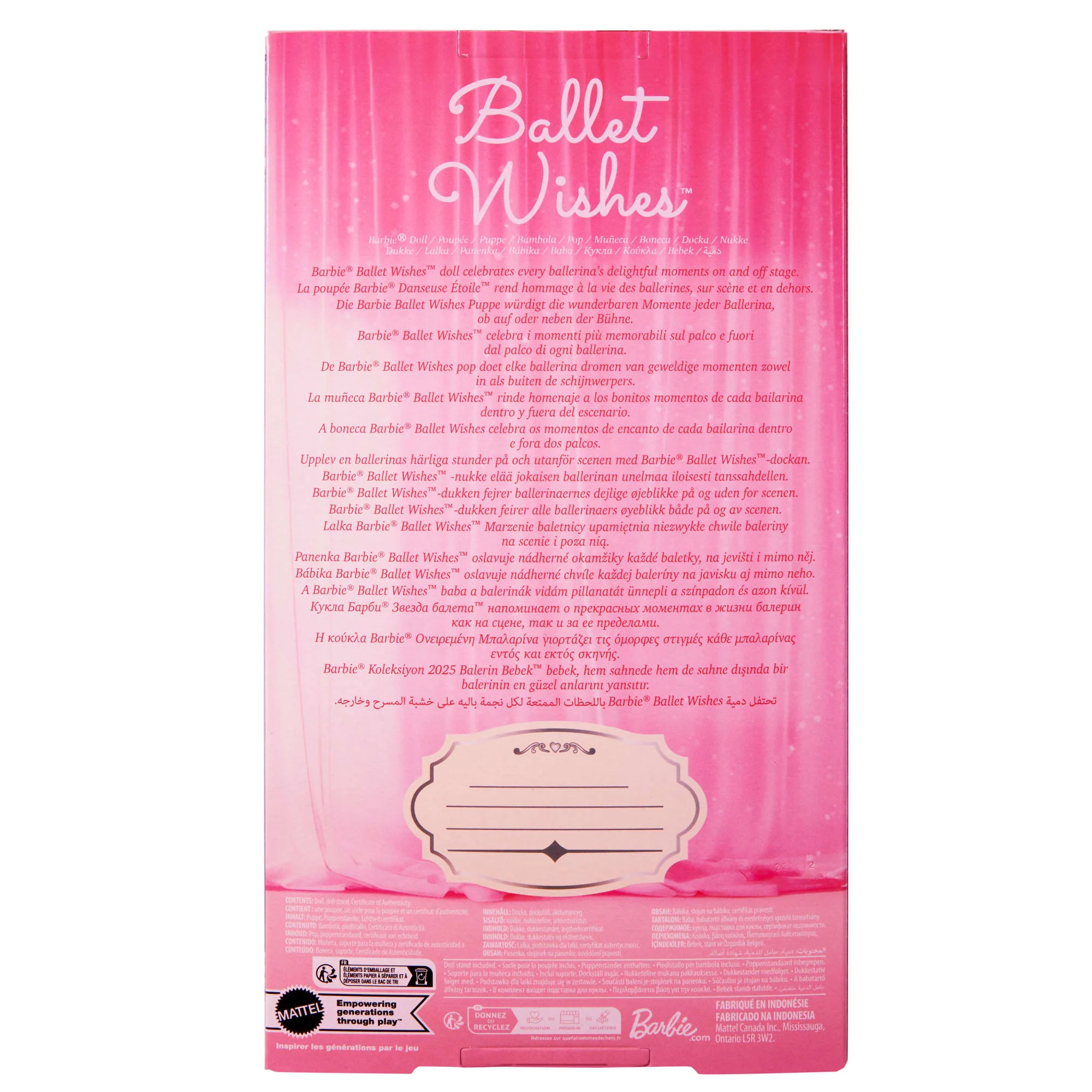 Barbie Signature Ballet Wishes, Bambola Collectible Fashion in Tutù Rosa Satinato - Image 6