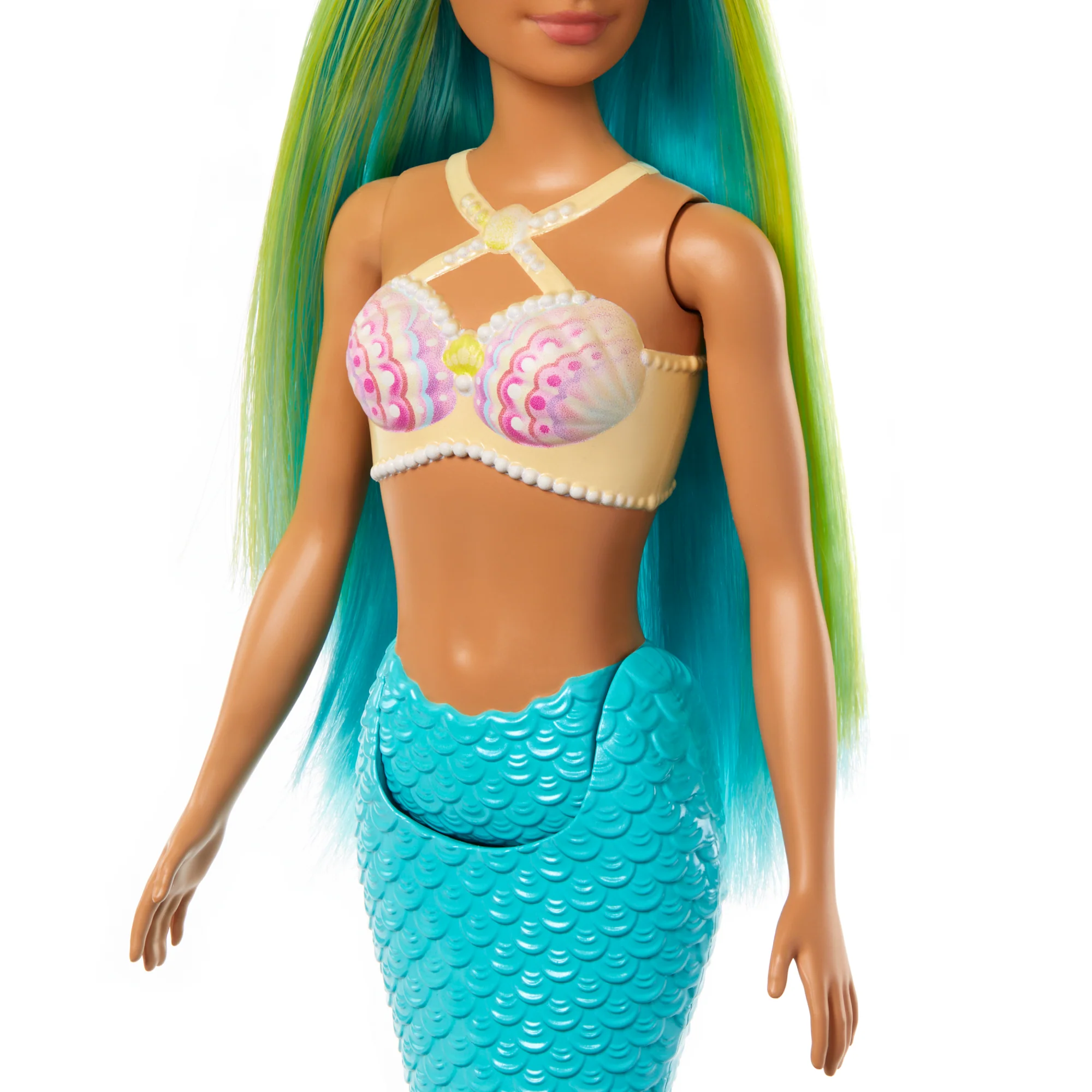 Barbie Sirena Con Capelli Blu E Gialli, Coda Turchese E Cerchietto - Image 3