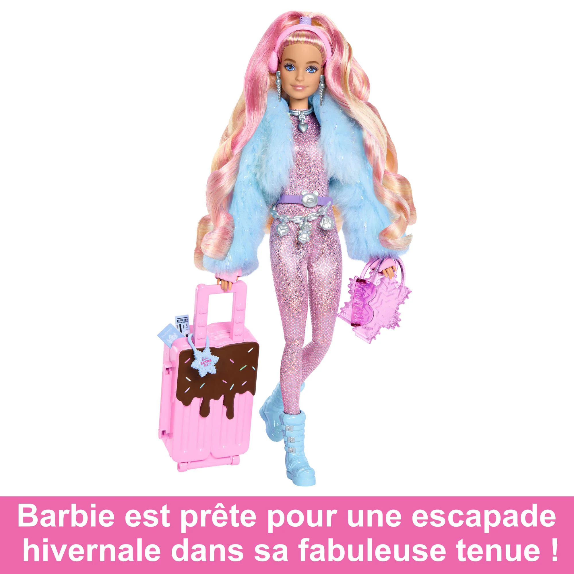 Barbie -Barbie Extra Cool-Poupée voyage en tenue d’hiver - Image 3
