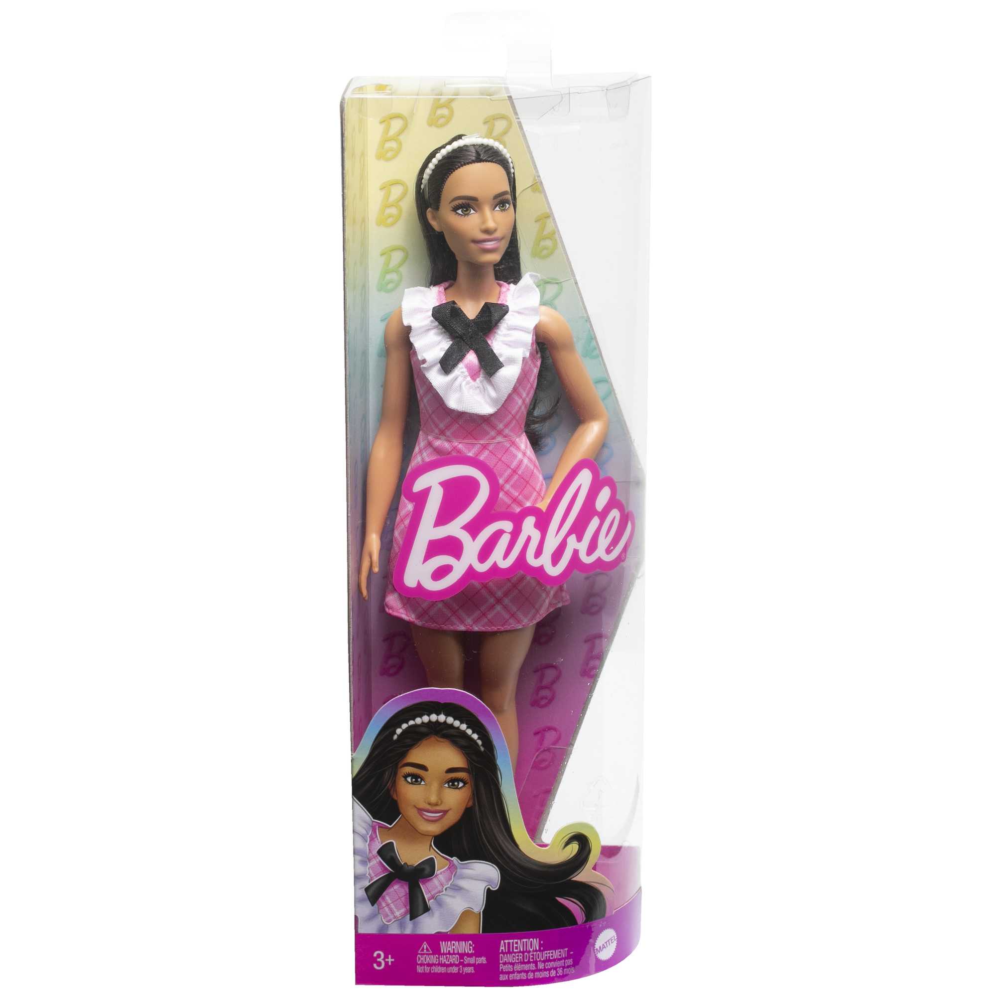 Barbie-Barbie Fashionistas 209-Poupée Cheveux Noirs, Robe Écossaise - Image 6