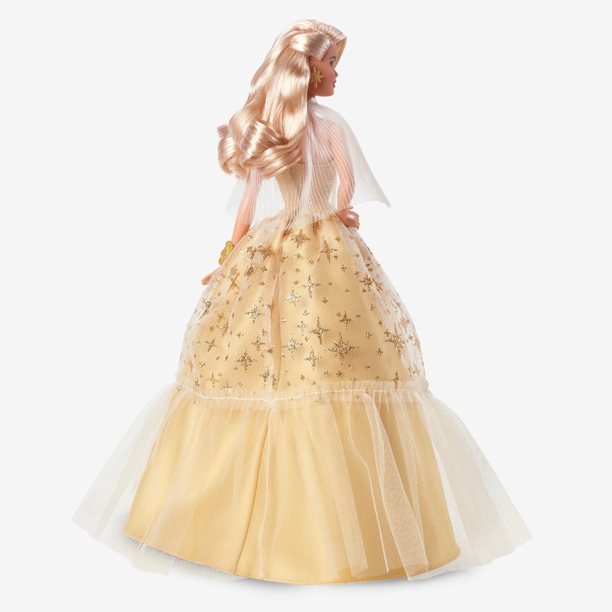 Barbie-Barbie Joyeux Noël 2023-Poupée Robe Dorée Et Cheveux Blonds - Image 5