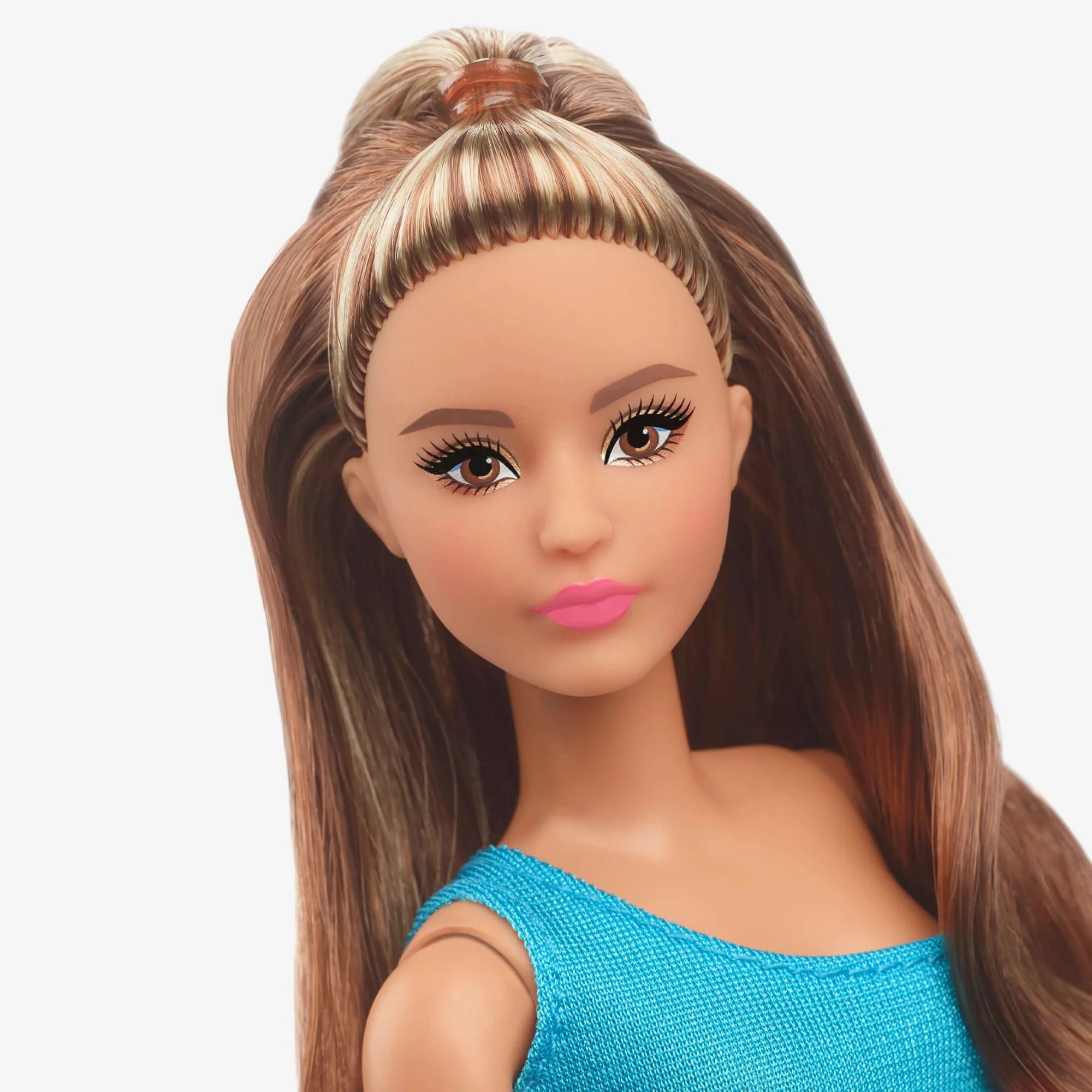 Barbie Looks 15 - Poupée Brune Avec Robe Midi Unie Color Block - Image 4