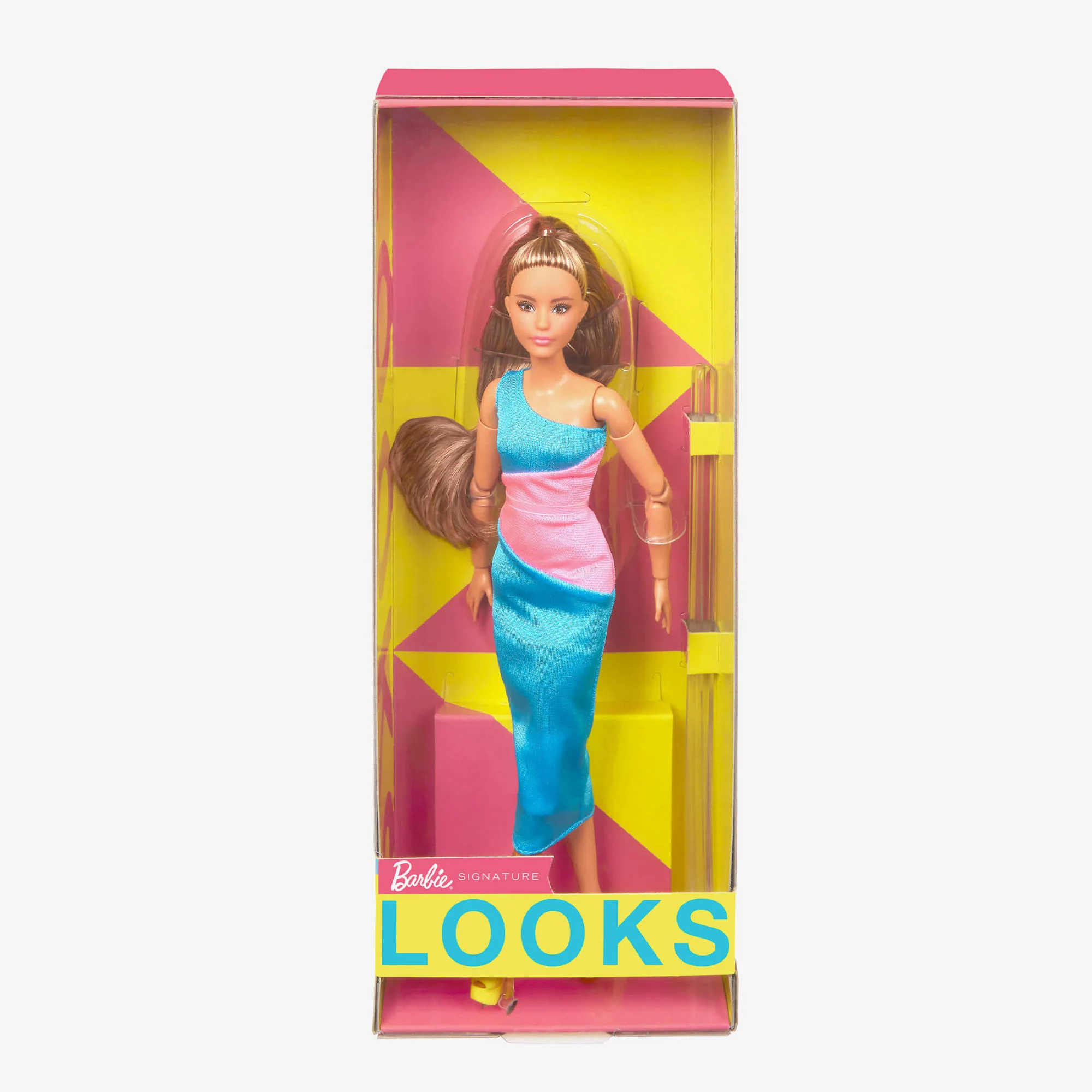 Barbie Looks 15 - Poupée Brune Avec Robe Midi Unie Color Block - Image 6