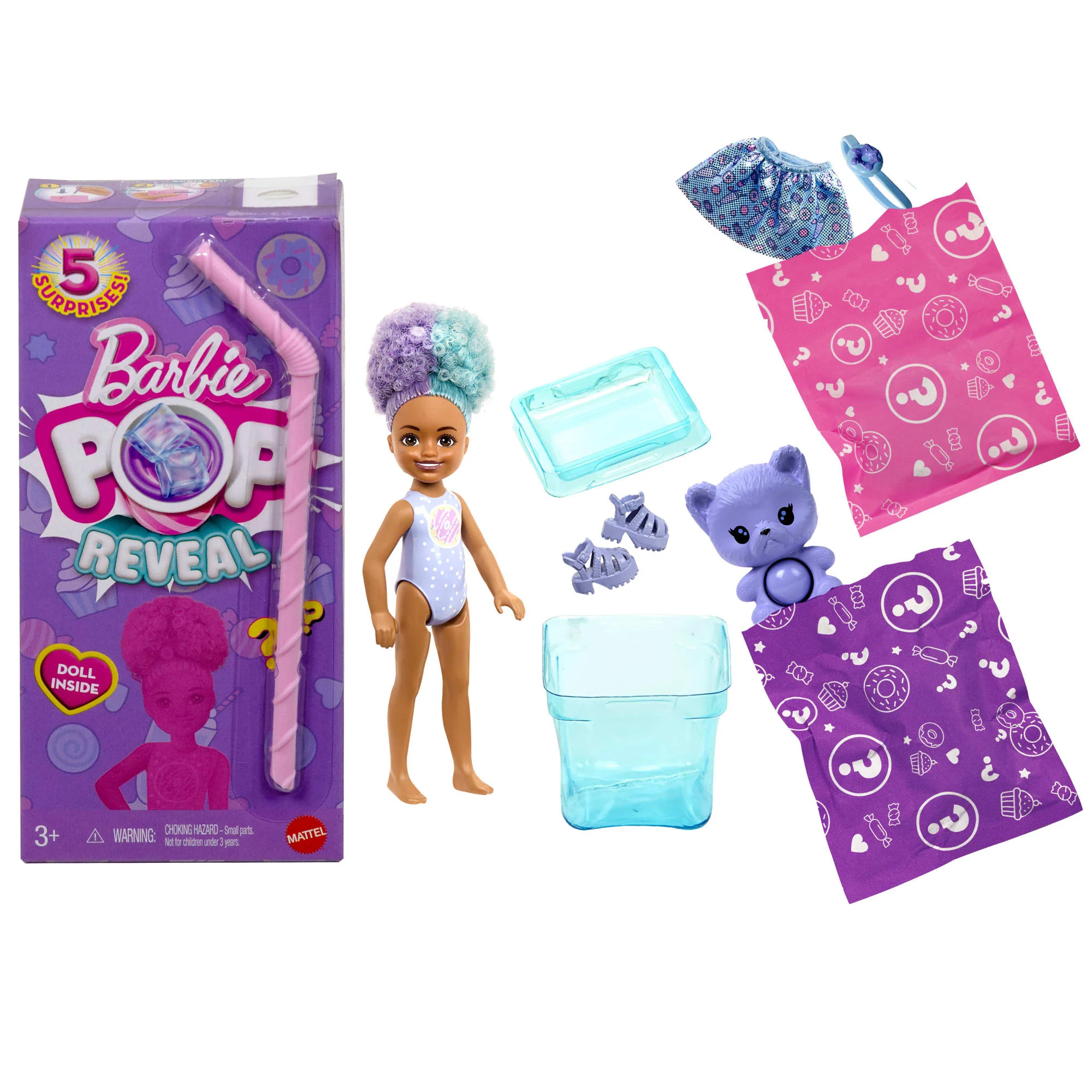 Barbie Chelsea Pop Reveal Serie Dolcetti, Bambola Profumata Con 5 Sorprese Tra Cui Un Cucciolo (I Modelli Possono Variare) - Image 5