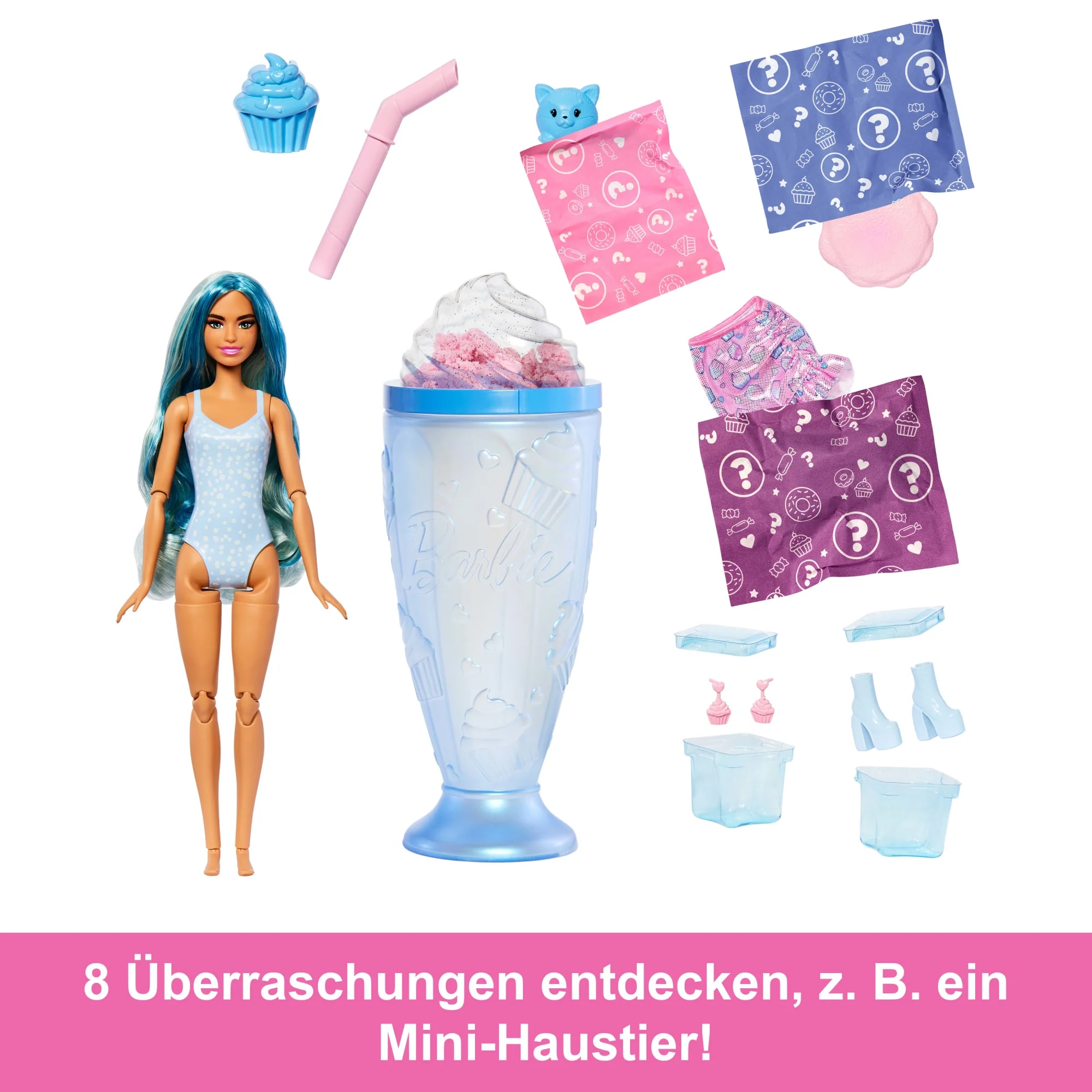 Barbie Pop Reveal Sweet Treat-Serie Set Aus Puppe Und Zubehör, Cool Cupcake Modepuppe Und Haustier - Image 2