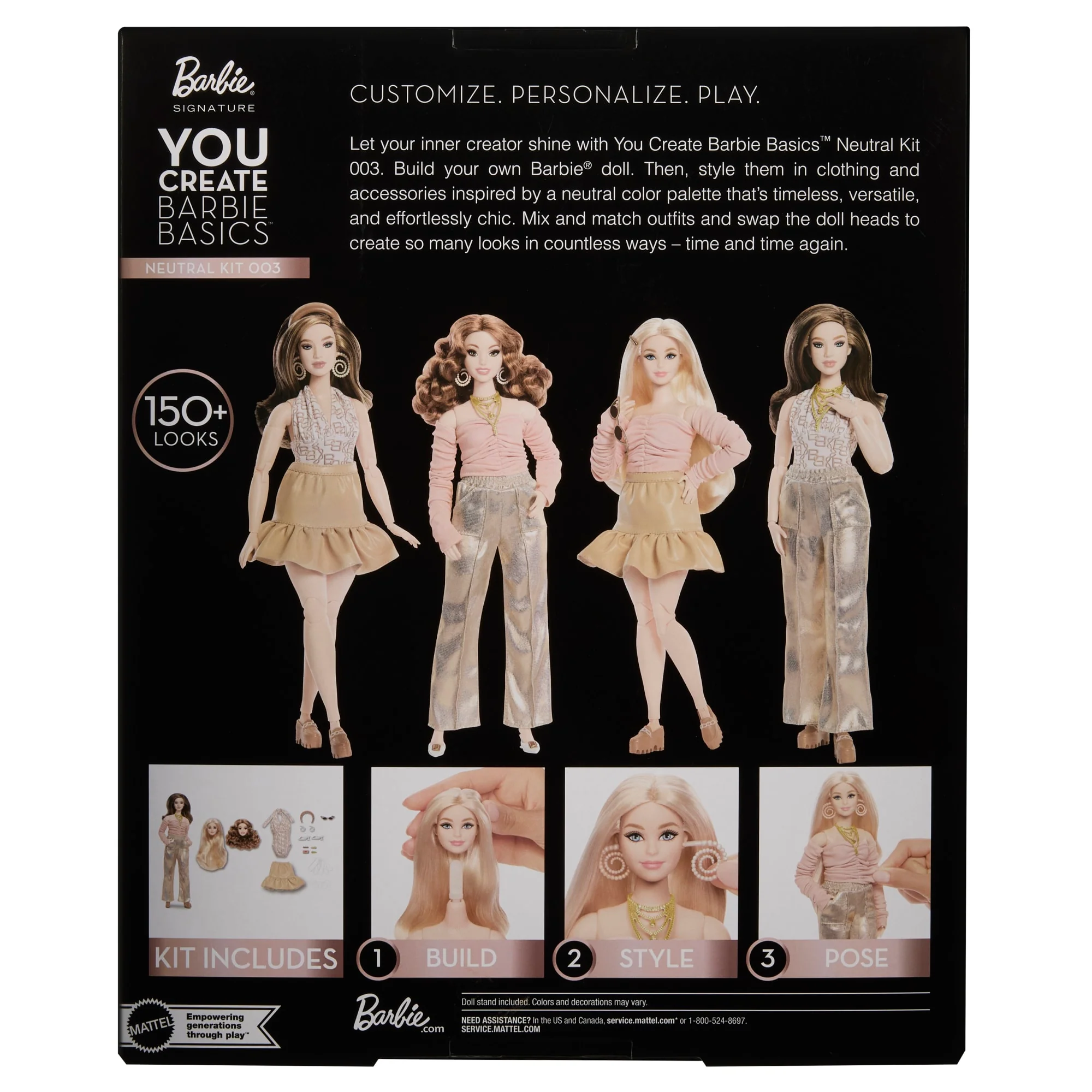 Barbie You Create Barbie Basics Neutral Kit 003, lalka modowa z możliwością personalizacji i ubraniami o uniwersalnym rozmiarze - Image 6