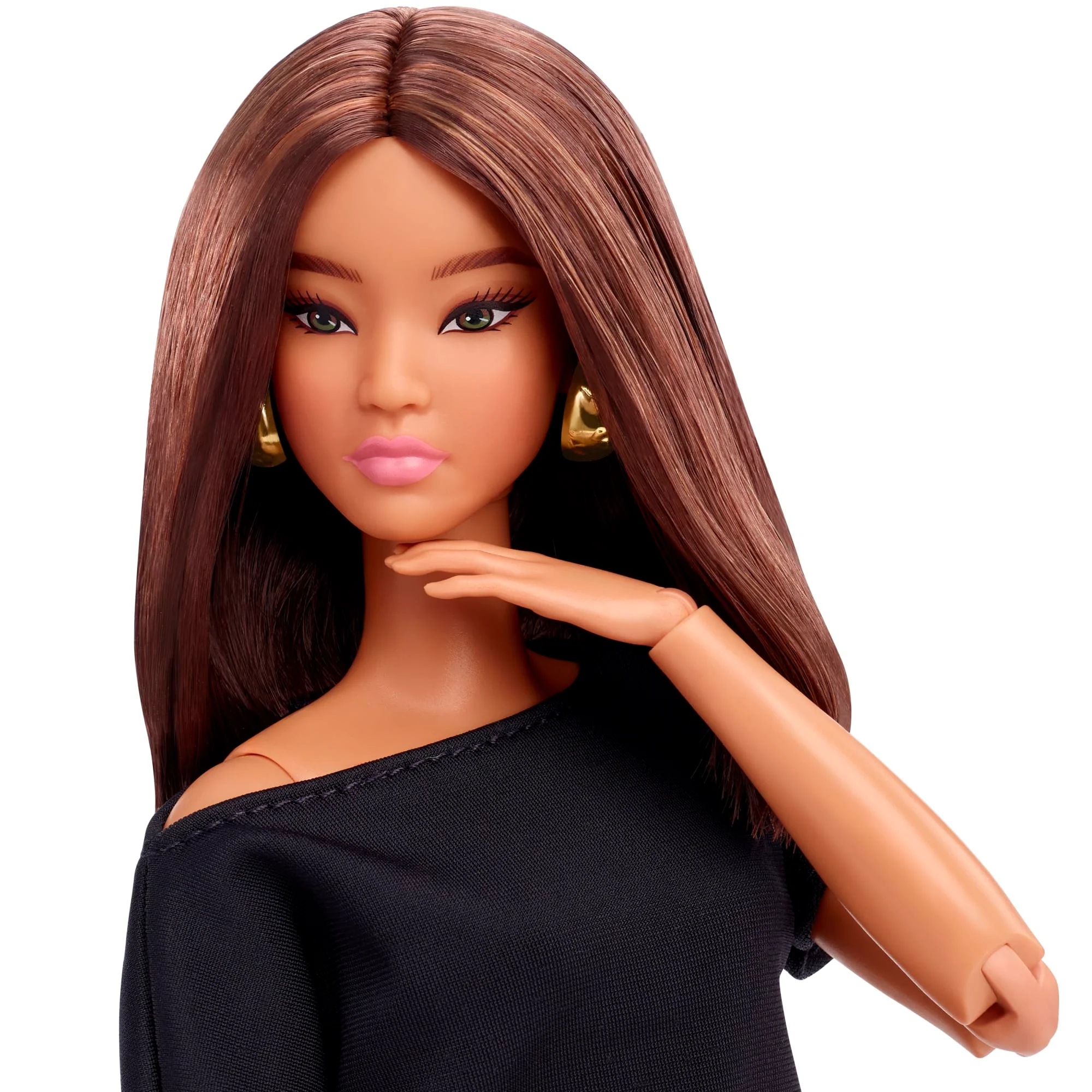 Barbie Basics-Sammelpuppe Modell 1 Mit Brünetten Haaren in Schwarzem Kleid Und Spitzen Stiefeletten - Image 4