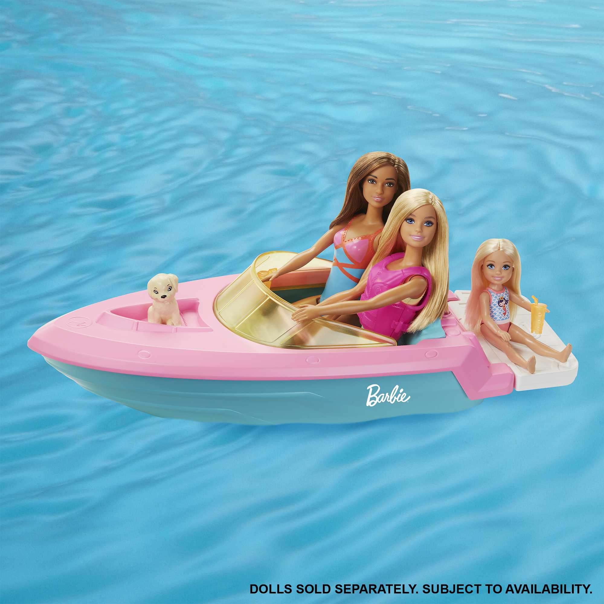 Barbie Boat With Puppy Figurine And Toy Accessories - Image 3