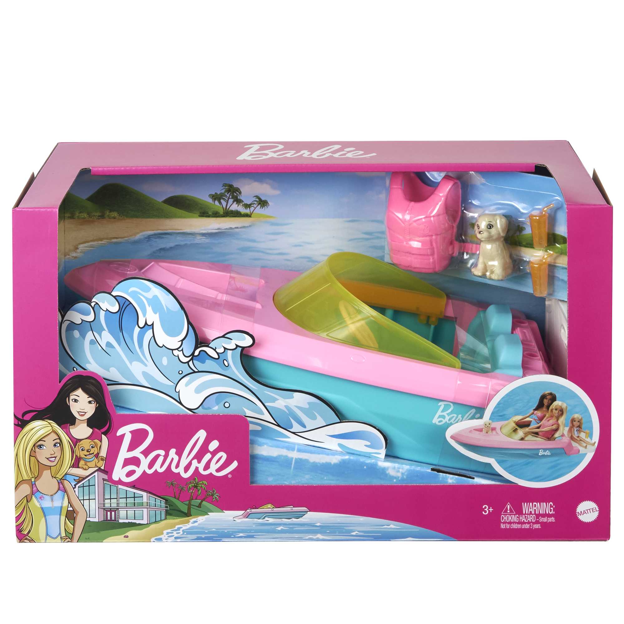 Barbie Boat With Puppy Figurine And Toy Accessories - Image 6