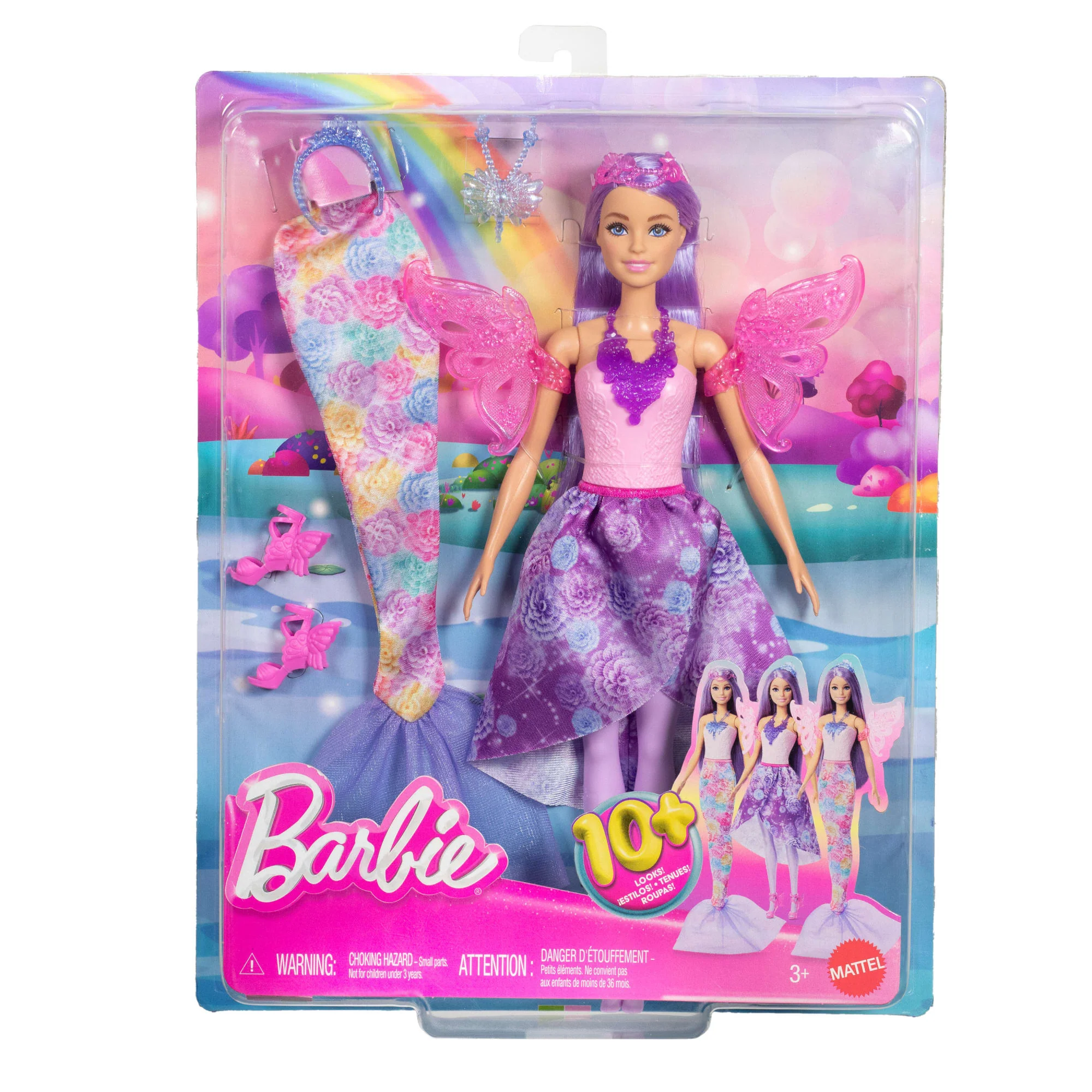 Barbie Büyüleyici Kıyafet Koleksiyonu Bebek Ile Deniz Kızı Kuyruğu, Peri Kanatları Ve Kolyeler Gibi Aksesuarlar - Image 6