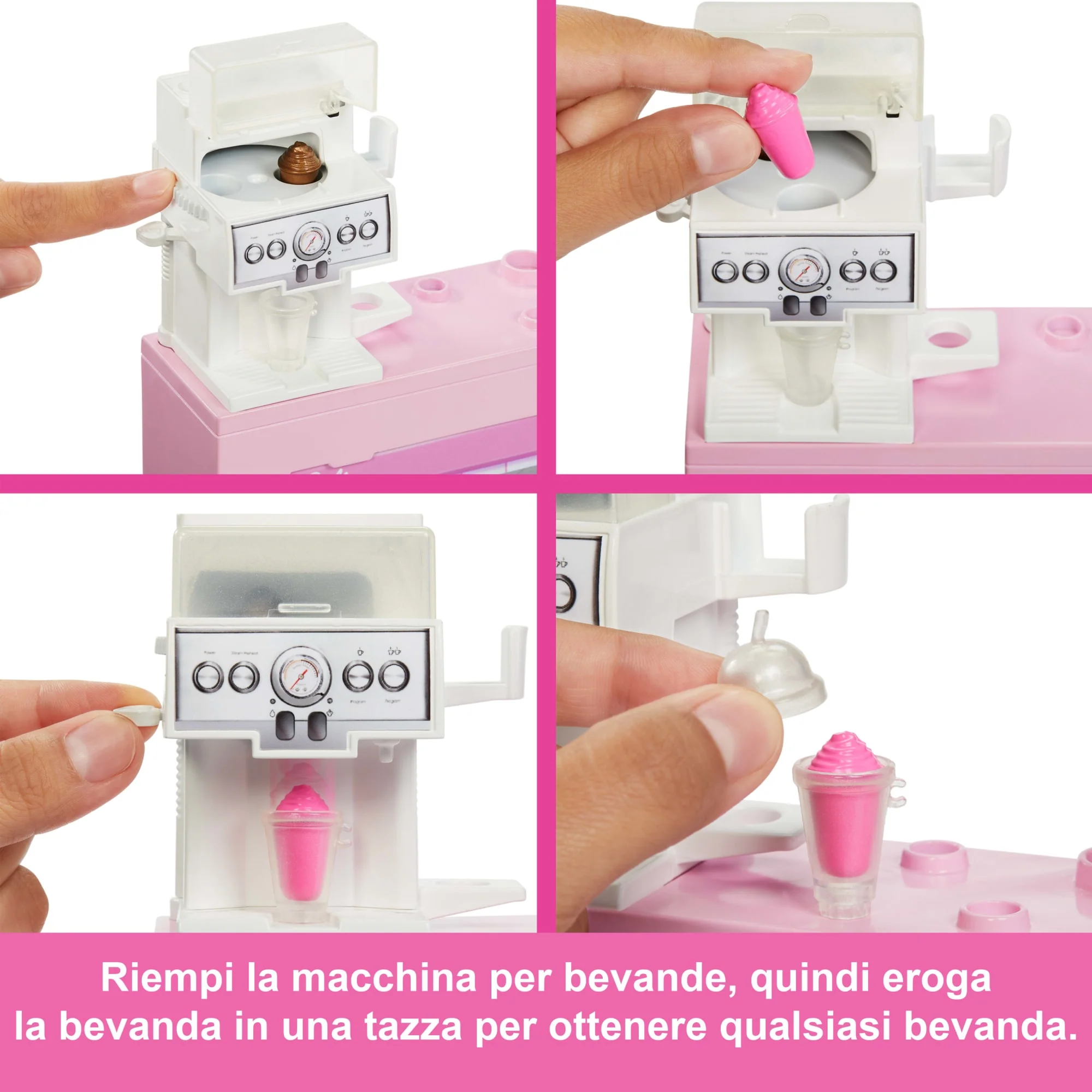 Barbie Caffetteria, Playset Con Bambola Barista Bionda, Macchinetta Per Il Caffè Funzionante E Oltre 10 Accessori - Image 2