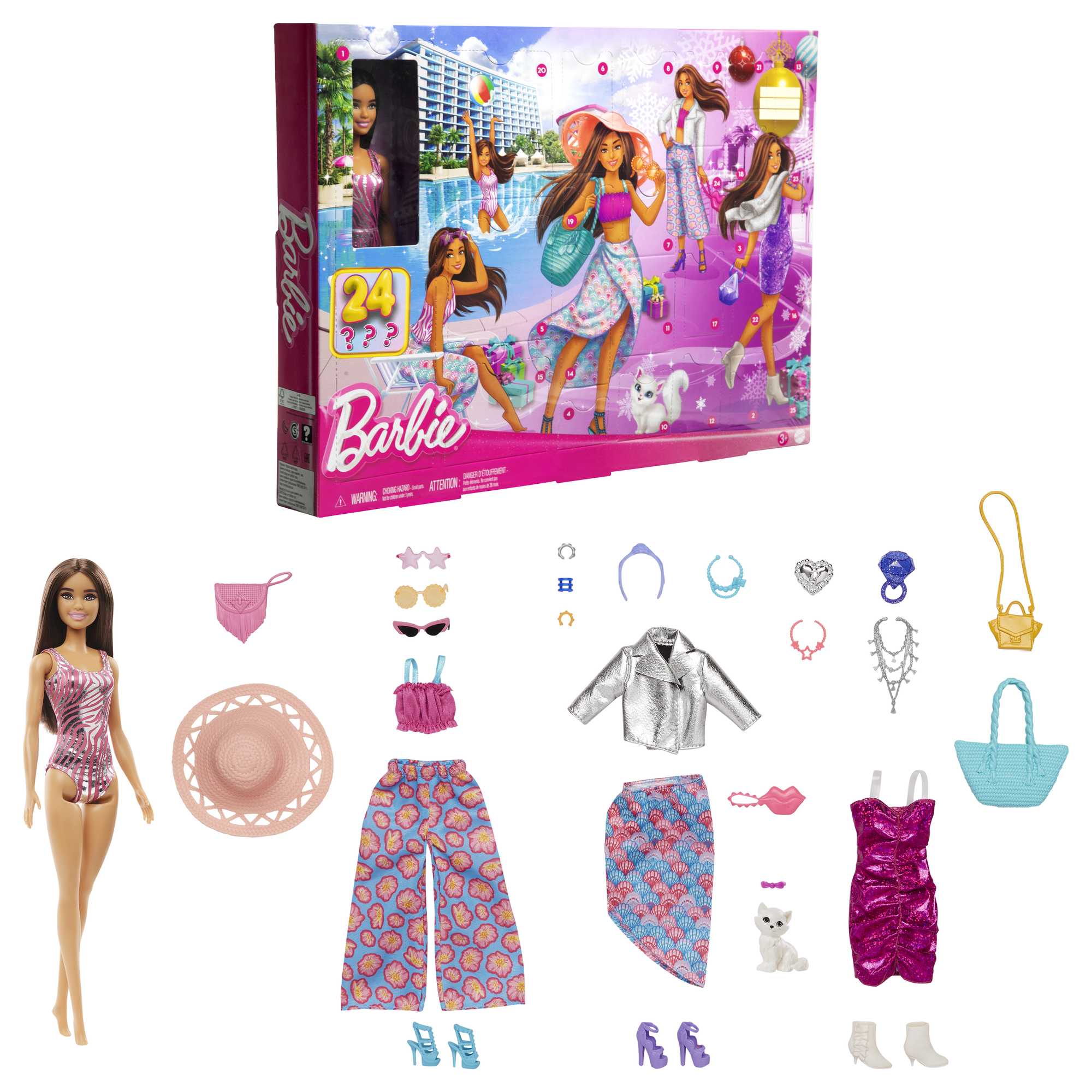 Barbie - Calendrier De L’Avent-Poupée Et 24 Vêtements Et Accessoires