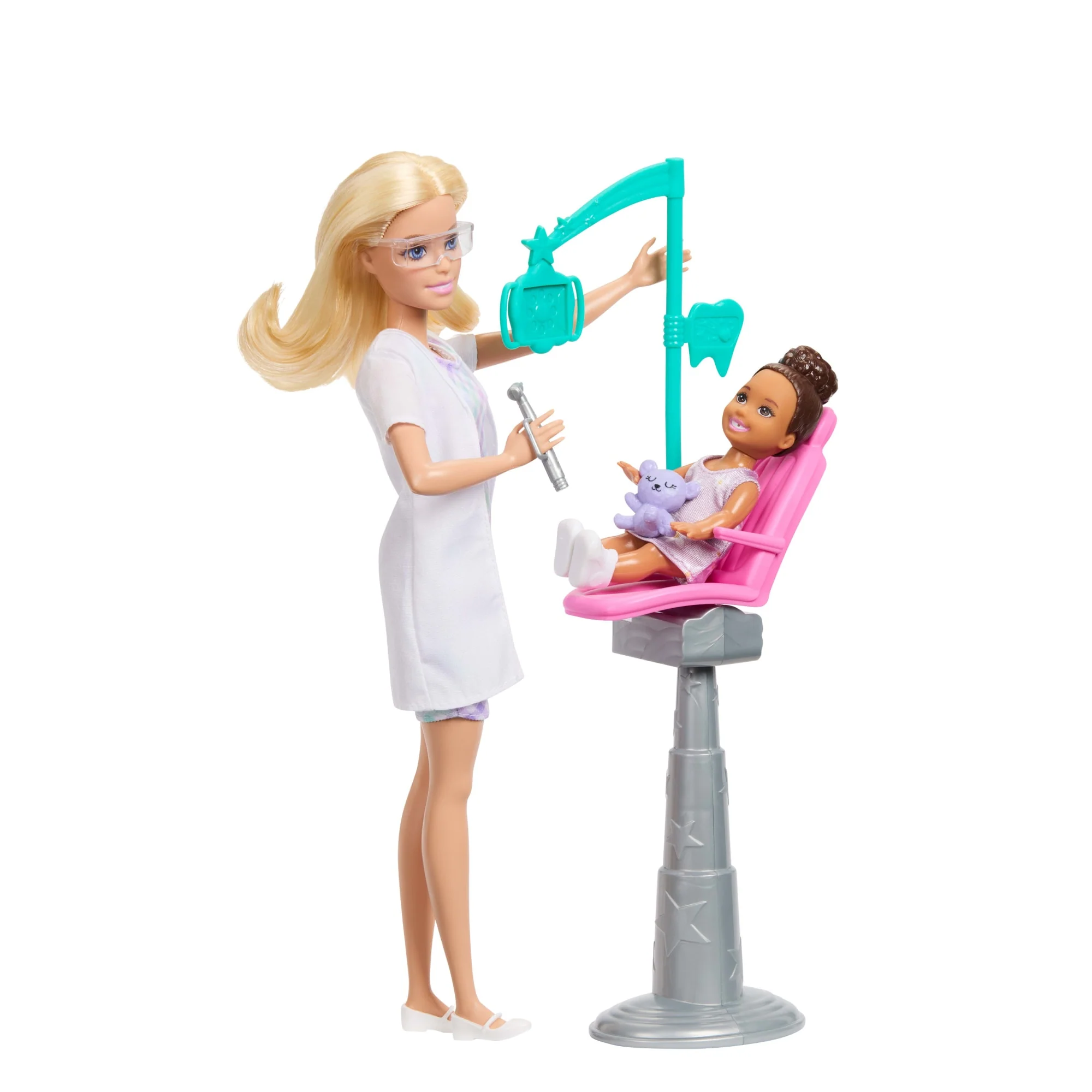 Barbie Careers Dentist Playset With Blonde Fashion Doll, Small Doll, Examination Chair & Accessories - Image 3