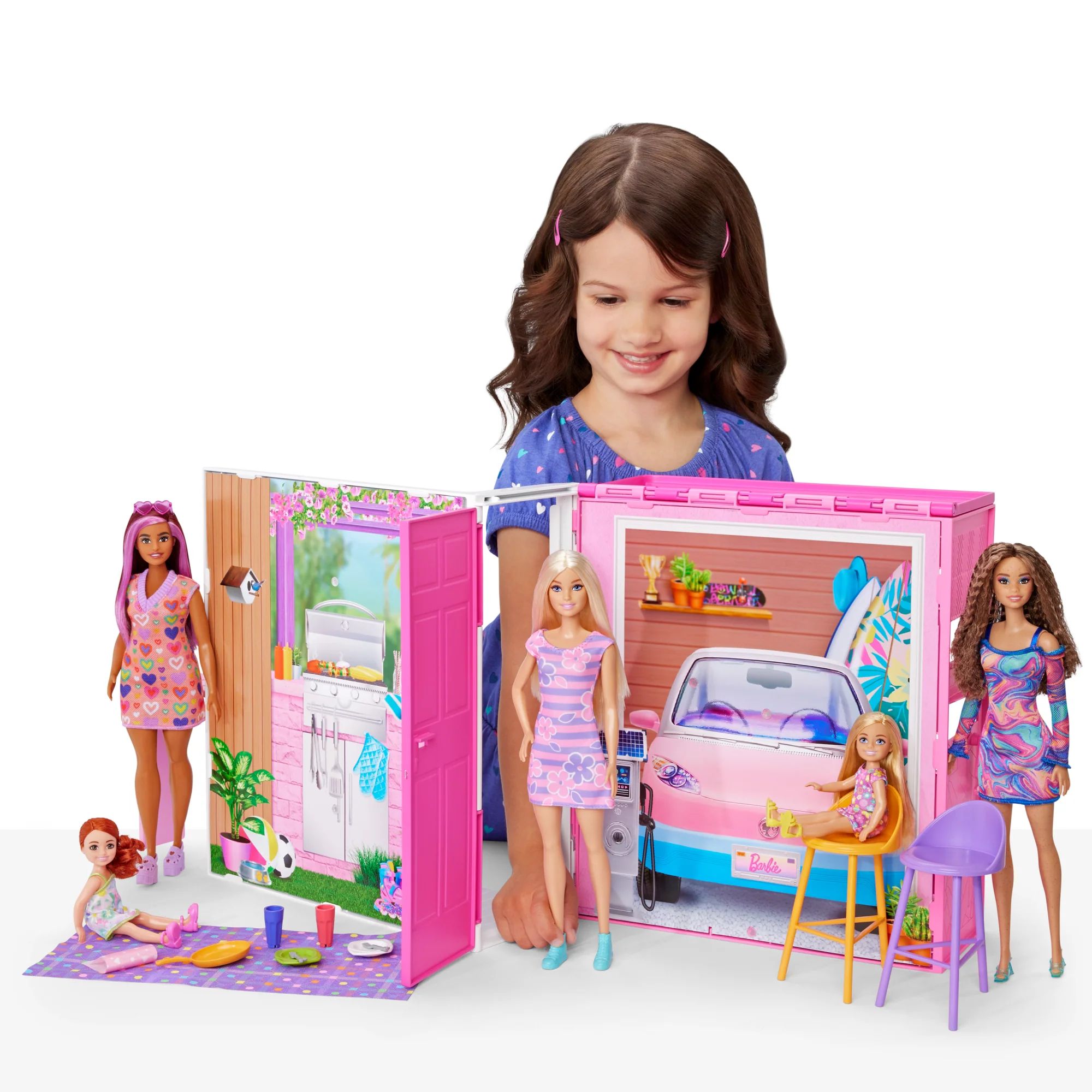 Barbie Casa Delle Vacanze, Playset Con Bambola Barbie, 4 Aree Di Gioco E 11 Accessori Decorativi - Image 2