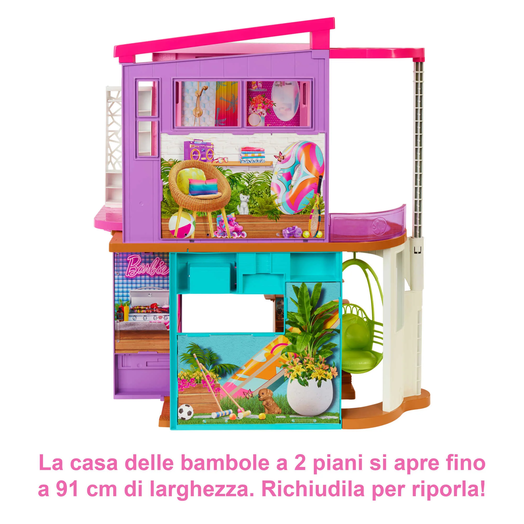 Barbie Casa Di Malibu Playset Con Oltre 30 Pezzi, Giocattolo Per Bambini Dai 3 Anni in Su - Image 3