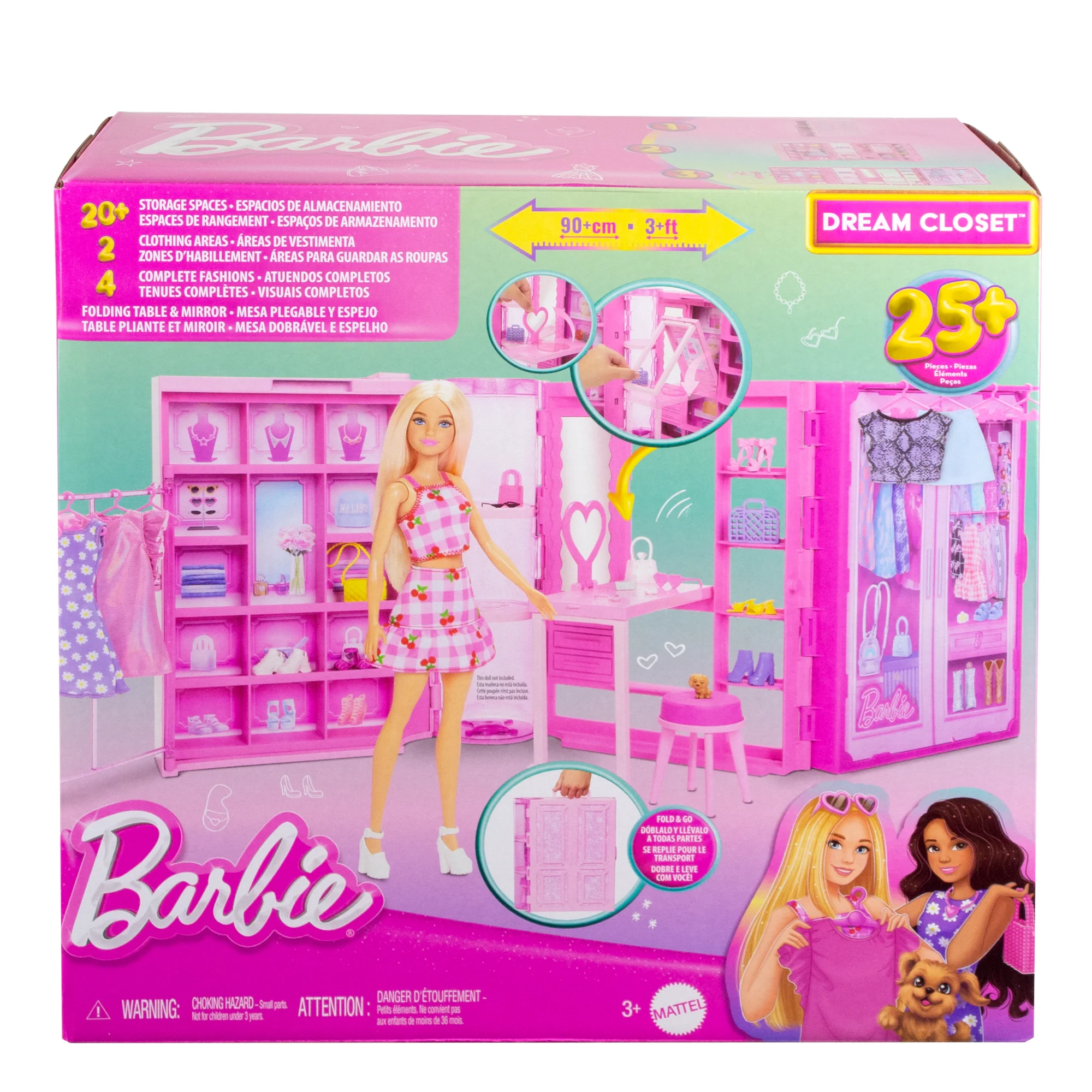Barbie Δωμάτιο Μόδας Με Ρούχα Και Αξεσουάρ, Πλάτος 91 Εκ. Με 25+ Κομμάτια - Image 6