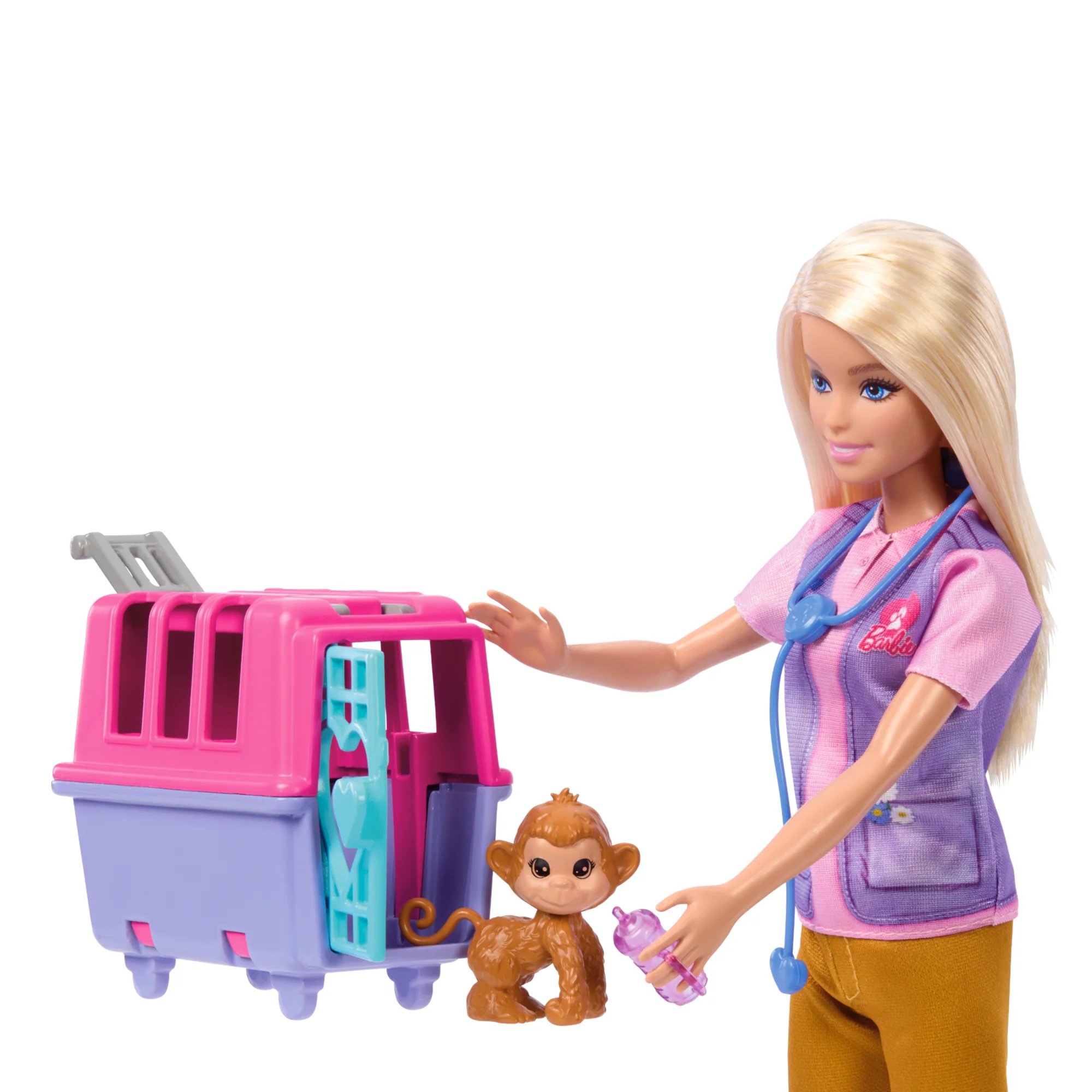 Σετ Παιχνιδιού Barbie Διασώστρια Άγριων Ζώων Με Ξανθιά Κούκλα, 2 Φιγούρες Ζώων & Αξεσουάρ - Image 3