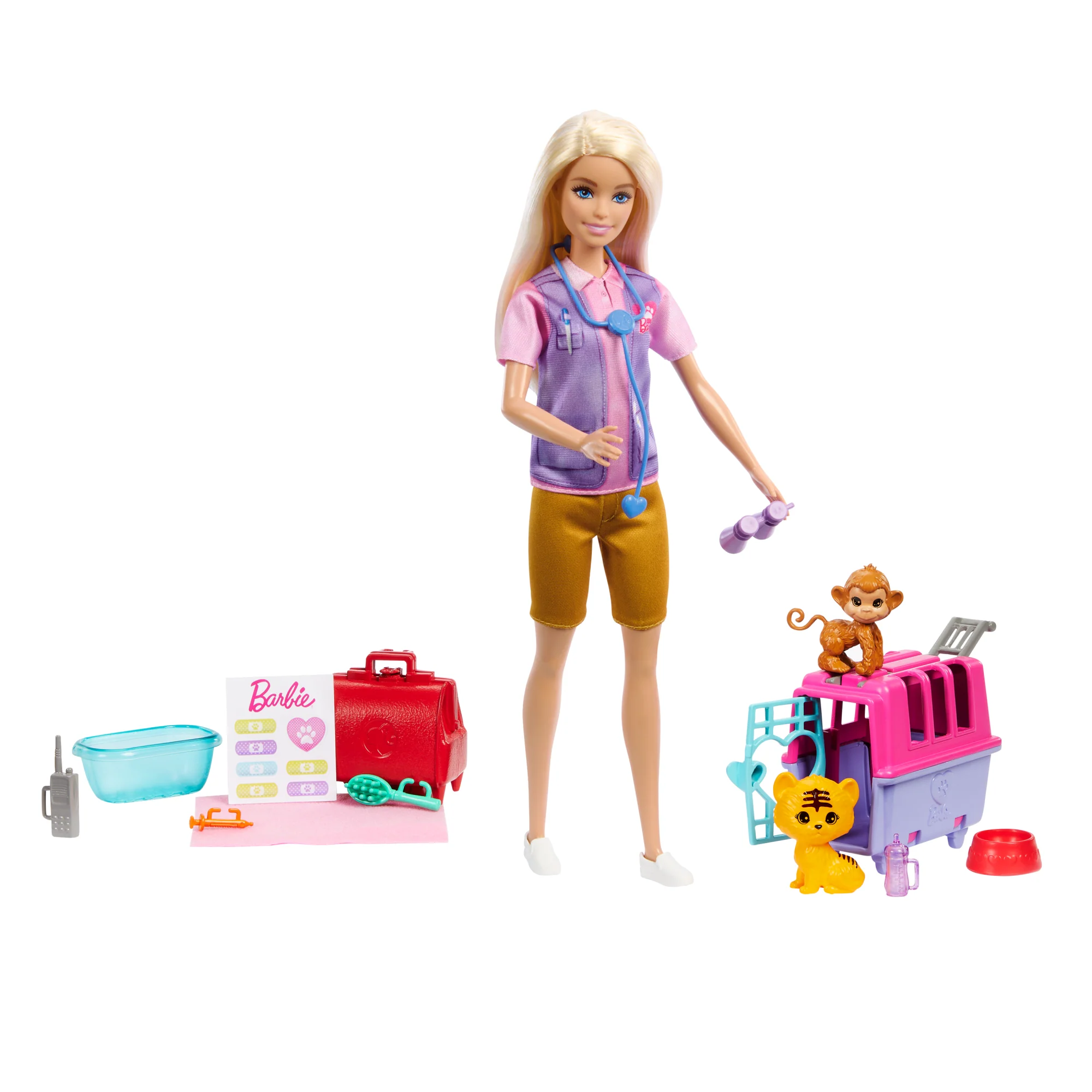 Σετ Παιχνιδιού Barbie Διασώστρια Άγριων Ζώων Με Ξανθιά Κούκλα, 2 Φιγούρες Ζώων & Αξεσουάρ - Image 5