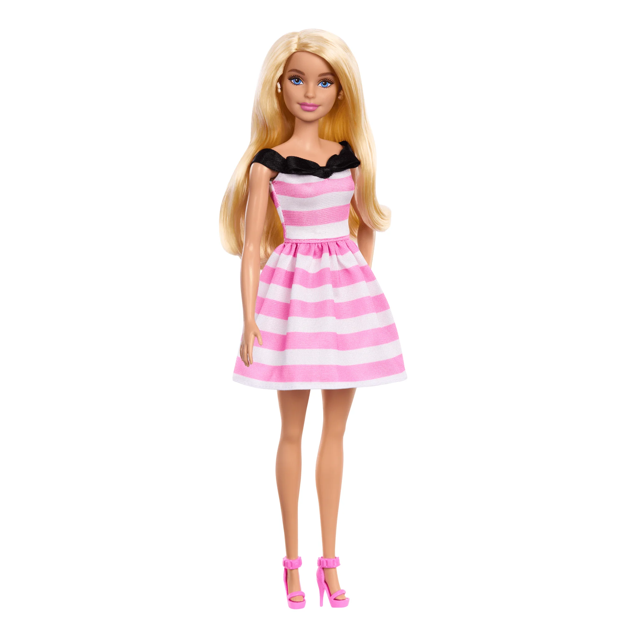 Κούκλα Barbie 65Η Επέτειος Με Ξανθά Μαλλιά, Ροζ Ριγέ Φόρεμα Και Αξεσουάρ - Image 5