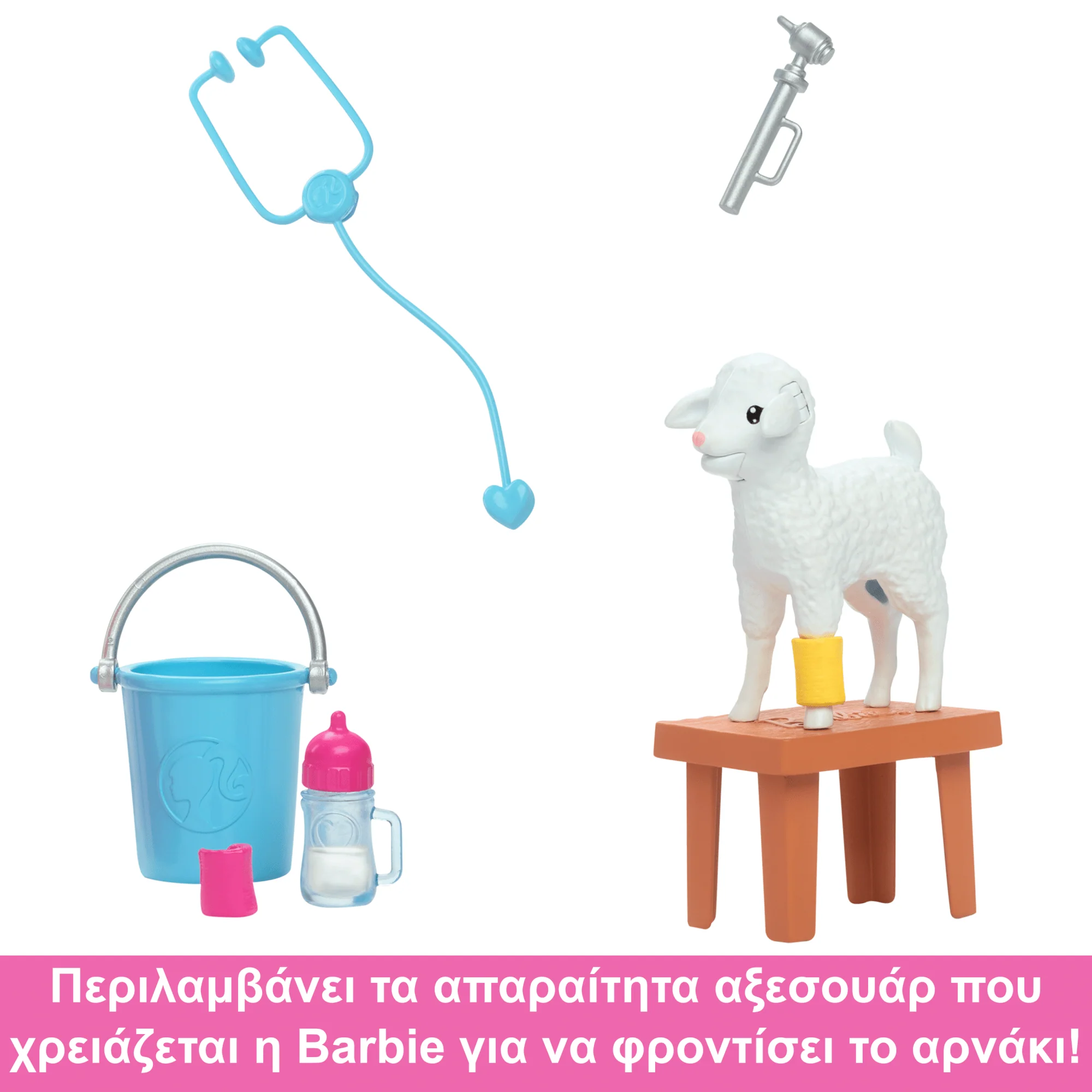 Barbie Κτηνίατρος 65 Χρόνια & 10 Αξεσουάρ Με Αρνάκι Που Κουνάει Τα Αυτάκια - Image 4