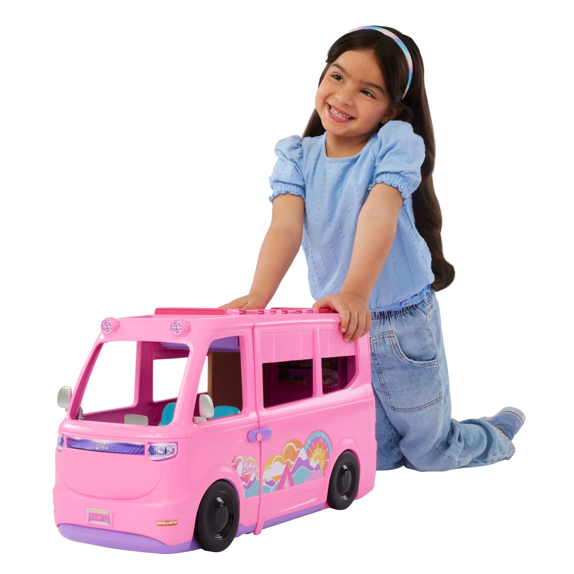 Σετ Παιχνιδιού Barbie Τροχόσπιτο Με Σκηνή Οροφής, Ψησταριά Με Λειτουργία Αλλαγής Χρώματος Και Πάνω Από 60 Αξεσουάρ