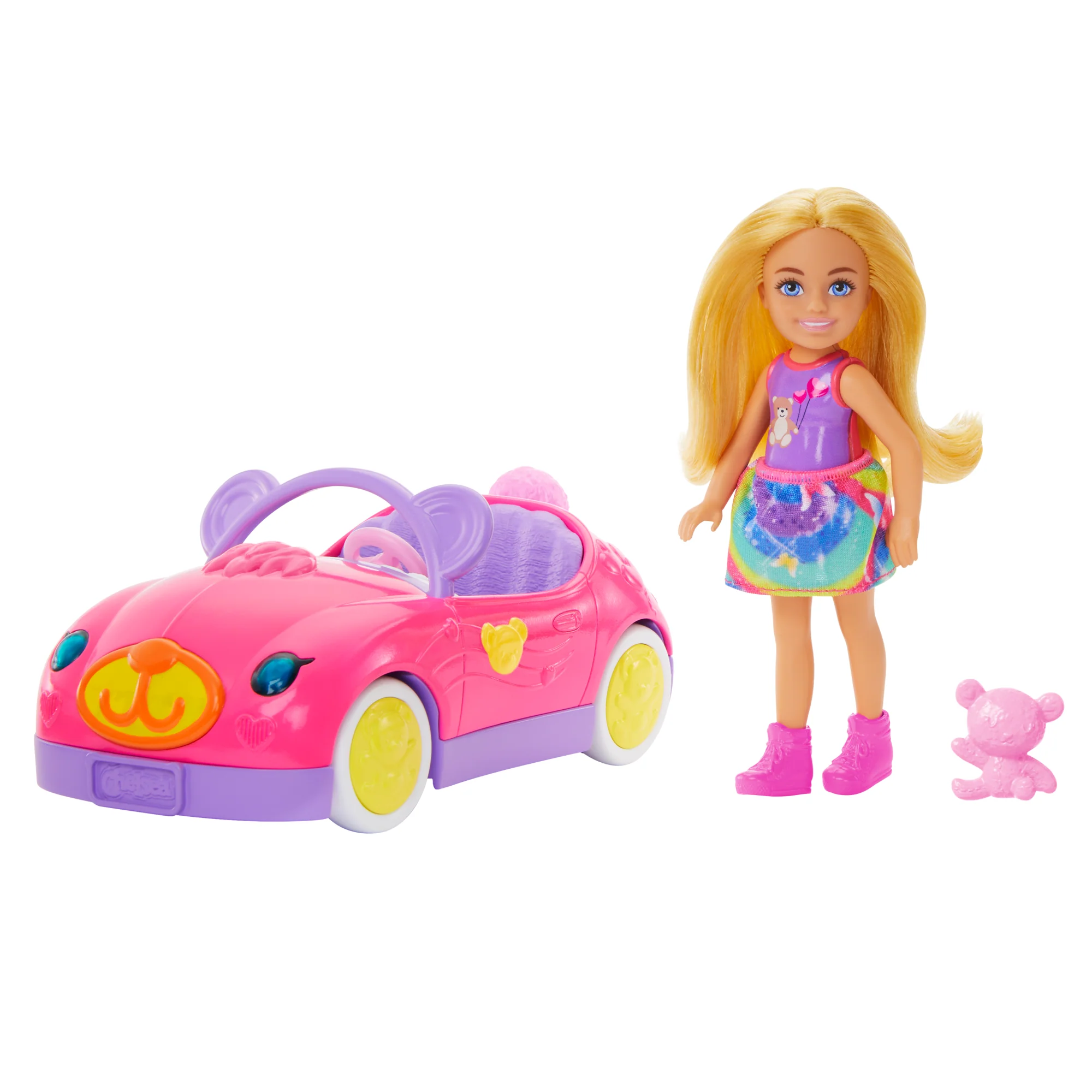 Barbie Chelsea Araç Seti, Sarışın Küçük Bebek, Oyuncak Araba Ve Ayıcık Aksesuarı