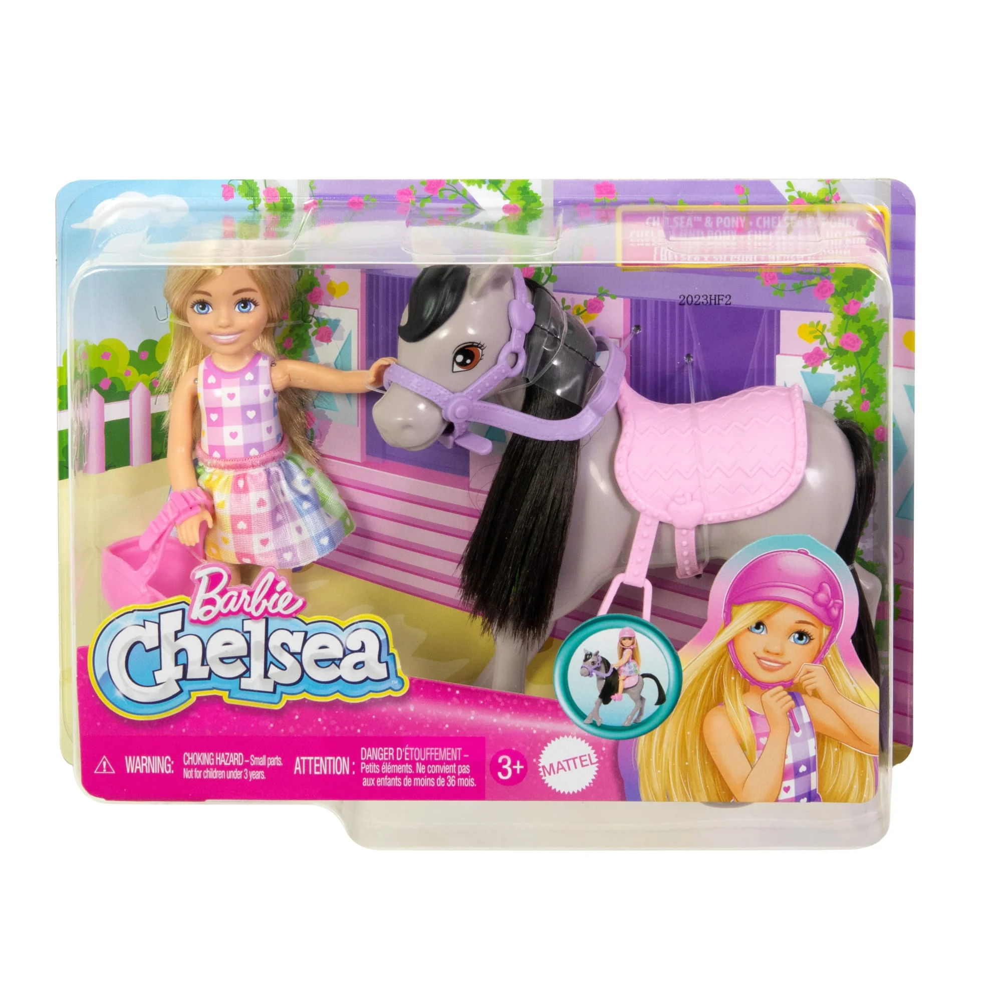 Barbie Chelsea Bebek Ve Oyuncak At Seti, Kask Aksesuarı Dahildir, Bebeğin Dizleri Midilliye Binmek Için Bükülebilir - Image 6