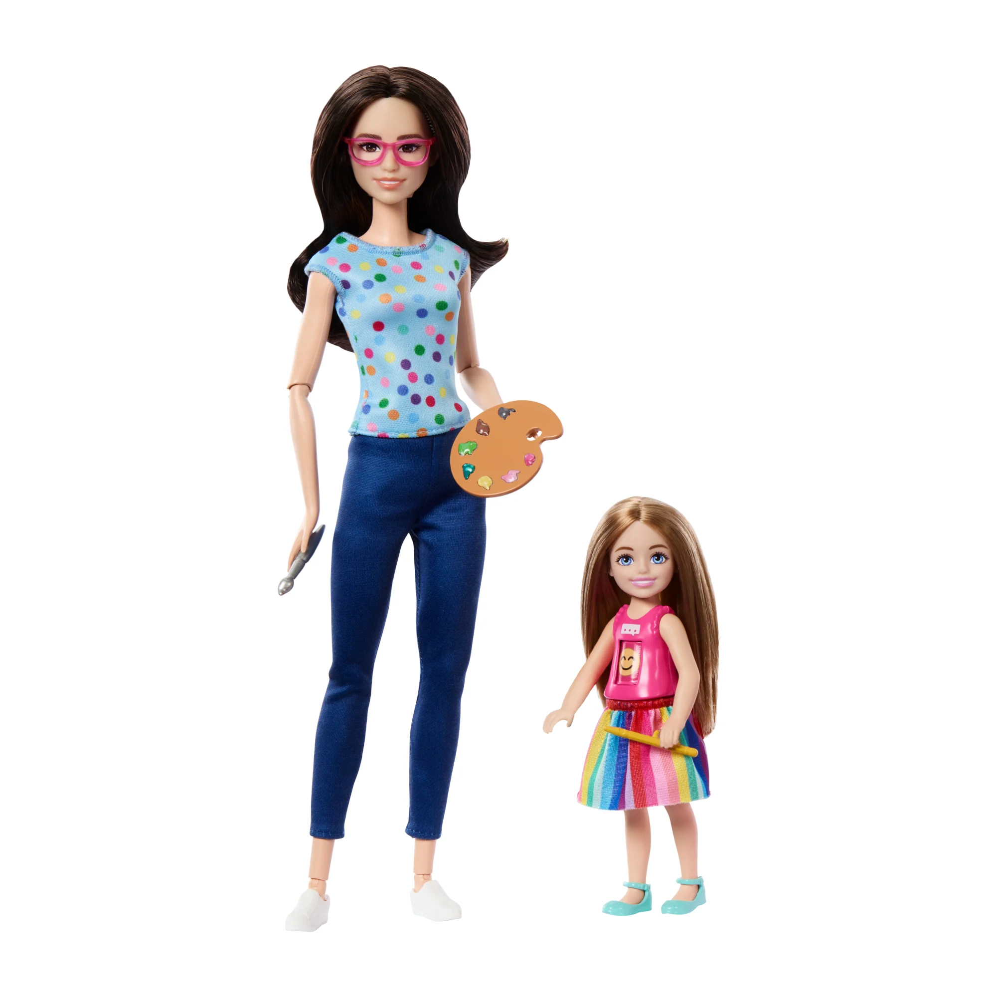 Barbie & Chelsea Δασκάλα Καλλιτεχνικών Με 2 Κούκλες, Κατοικίδιο & Αξεσουάρ, Μπλουζάκι Με Περιστρεφόμενη Φατσούλα - Image 4