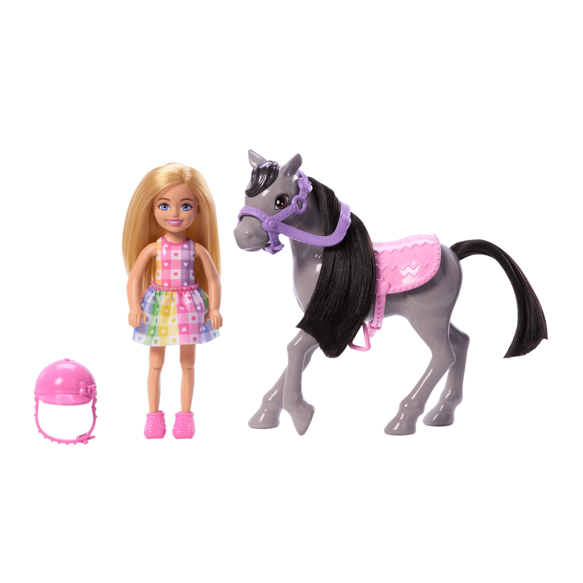 Barbie Chelsea Doll & Horse Toy Set, Includes Helmet Accessory, Doll Bends At Knees To “Ride” Pony - Image 5