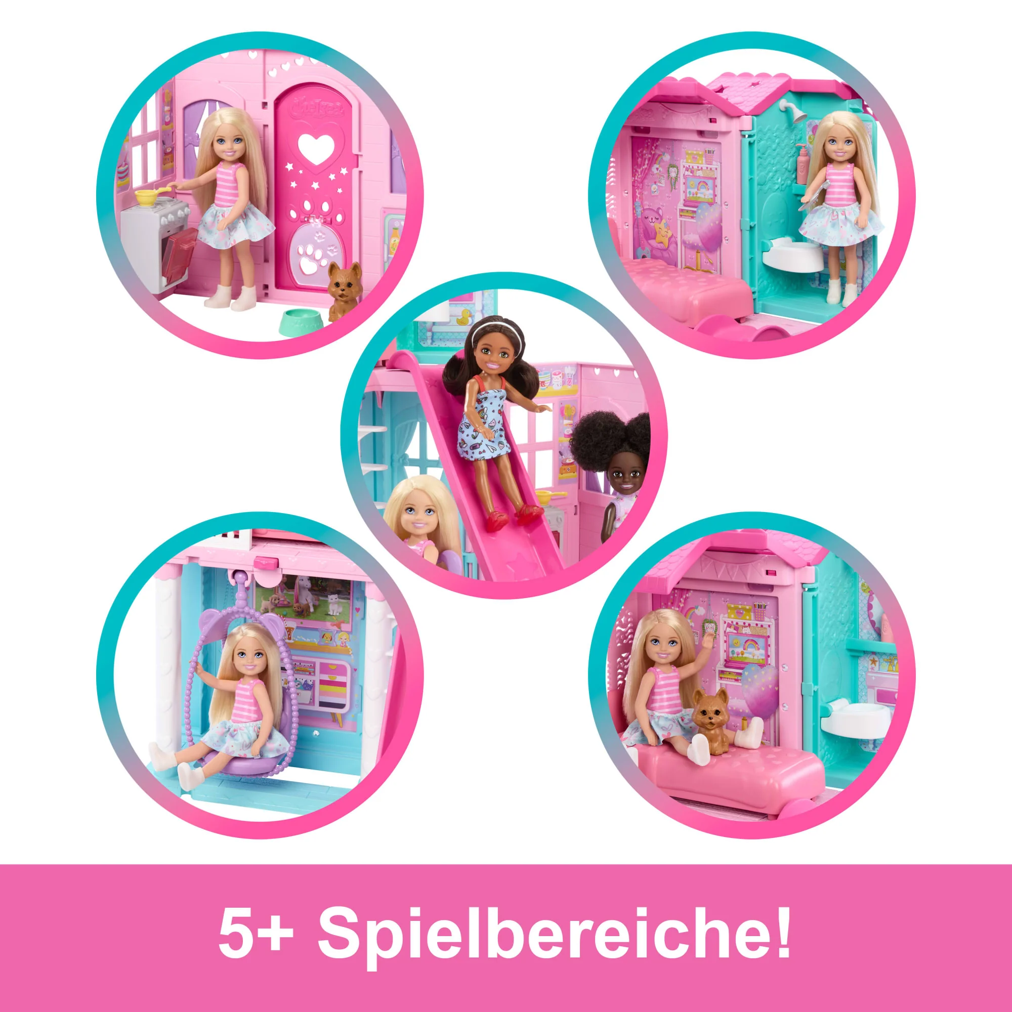 Barbie Chelsea Pop-Up-Puppenhaus Mit Puppe Und Über 15 Accessoires, Haus Erweitert Sich Auf Über 42 X 33 Cm - Image 4