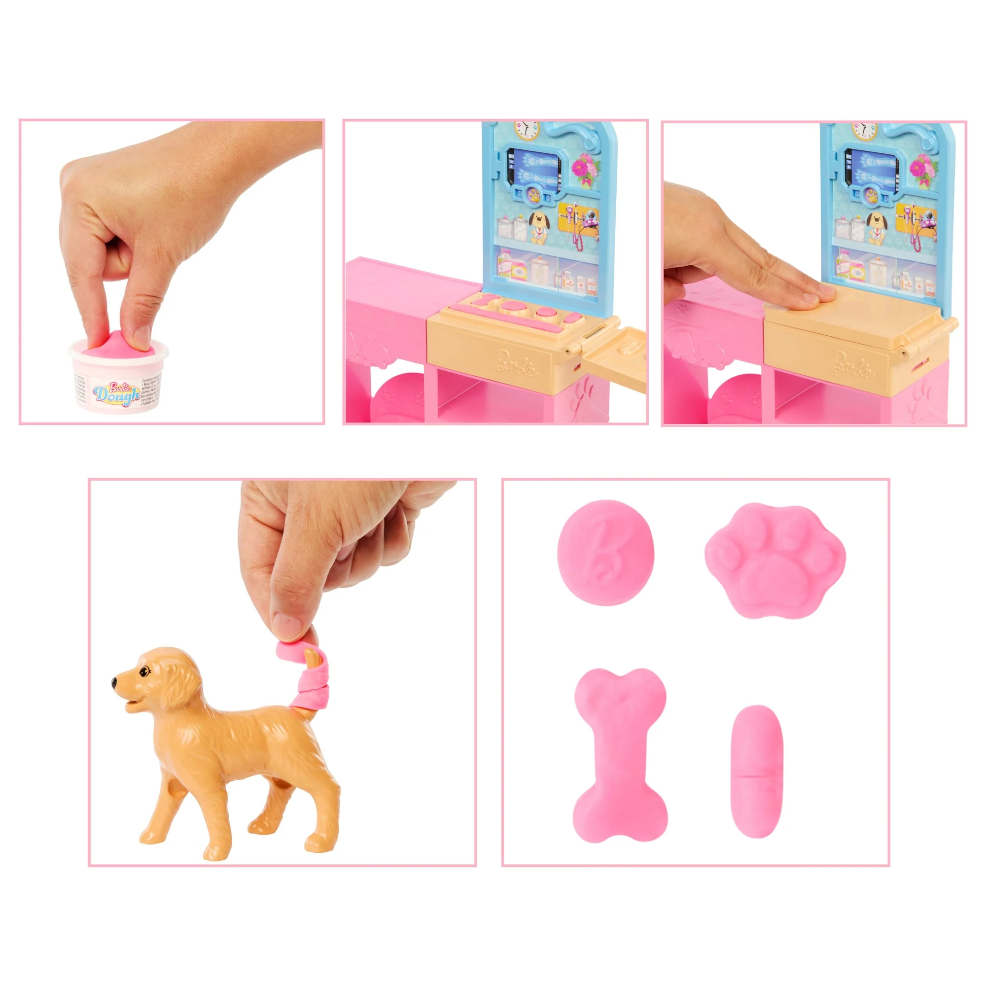 Conjunto Clínica Veterinaria De Barbie Con Muñeca De Pelo Rosa, Muebles De Consulta Veterinaria Y Más De 10 Accesorios - Image 4