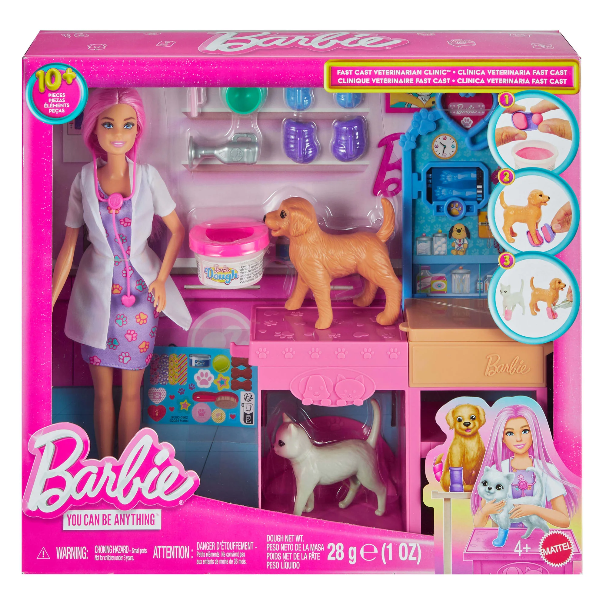 Conjunto Clínica Veterinaria De Barbie Con Muñeca De Pelo Rosa, Muebles De Consulta Veterinaria Y Más De 10 Accesorios - Image 6
