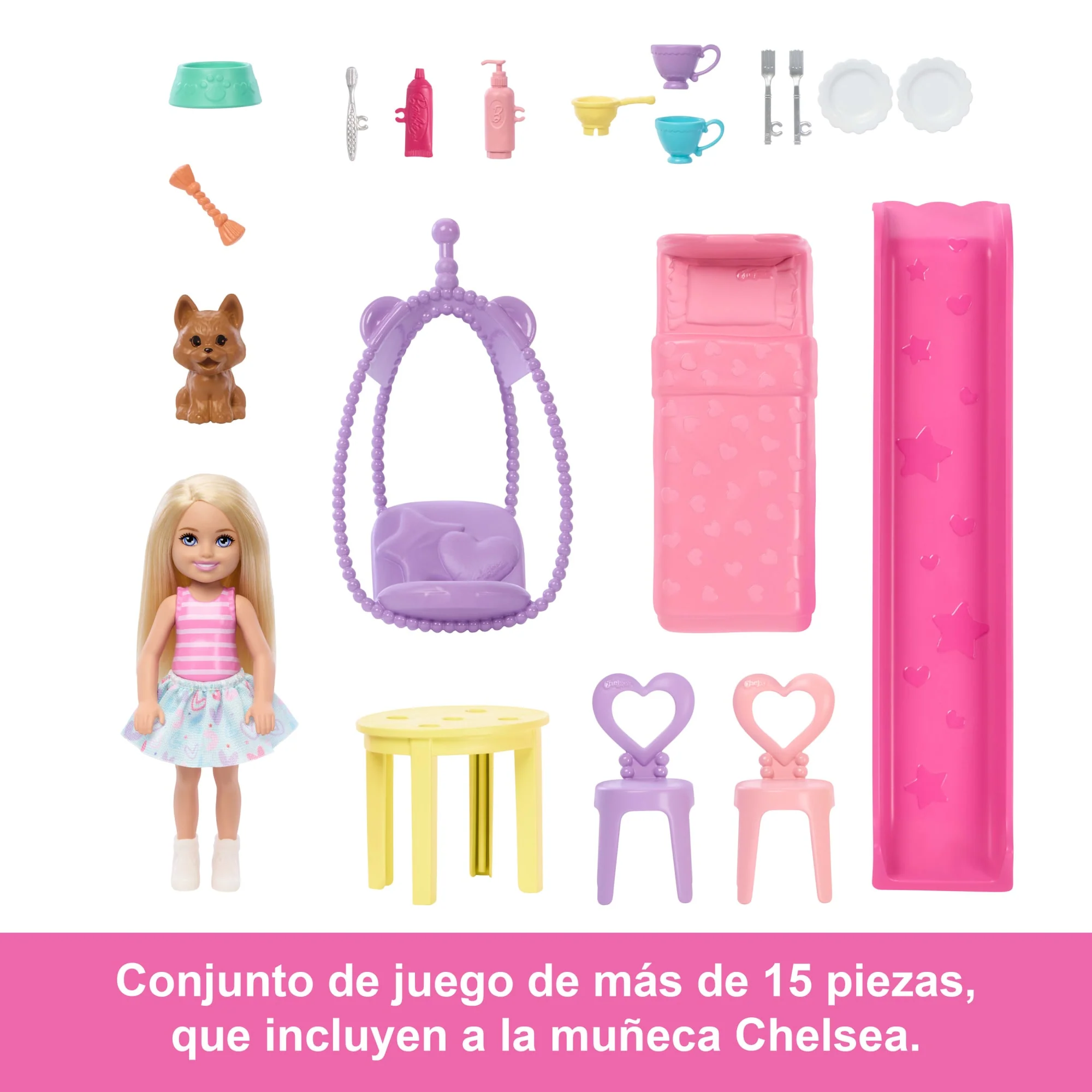 Casa De Muñecas Desplegable De Chelsea De Barbie Con Muñeca Y Más De 15 Accesorios, La Casa Se Amplía A Más De 43,2X33Cm - Image 3