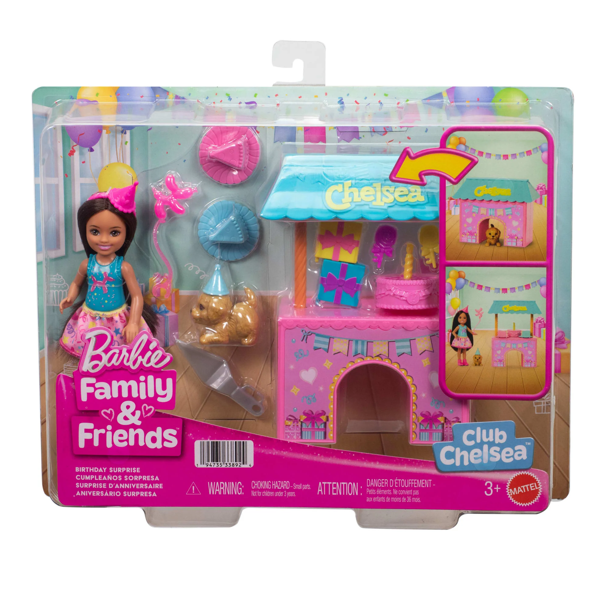 Conjunto De Juego Fiesta De Cumpleaños Sorpresa Del Club Chelsea De Barbie Family & Friends Con Muñeca Pequeña Y Más De 10Accesorios - Image 6