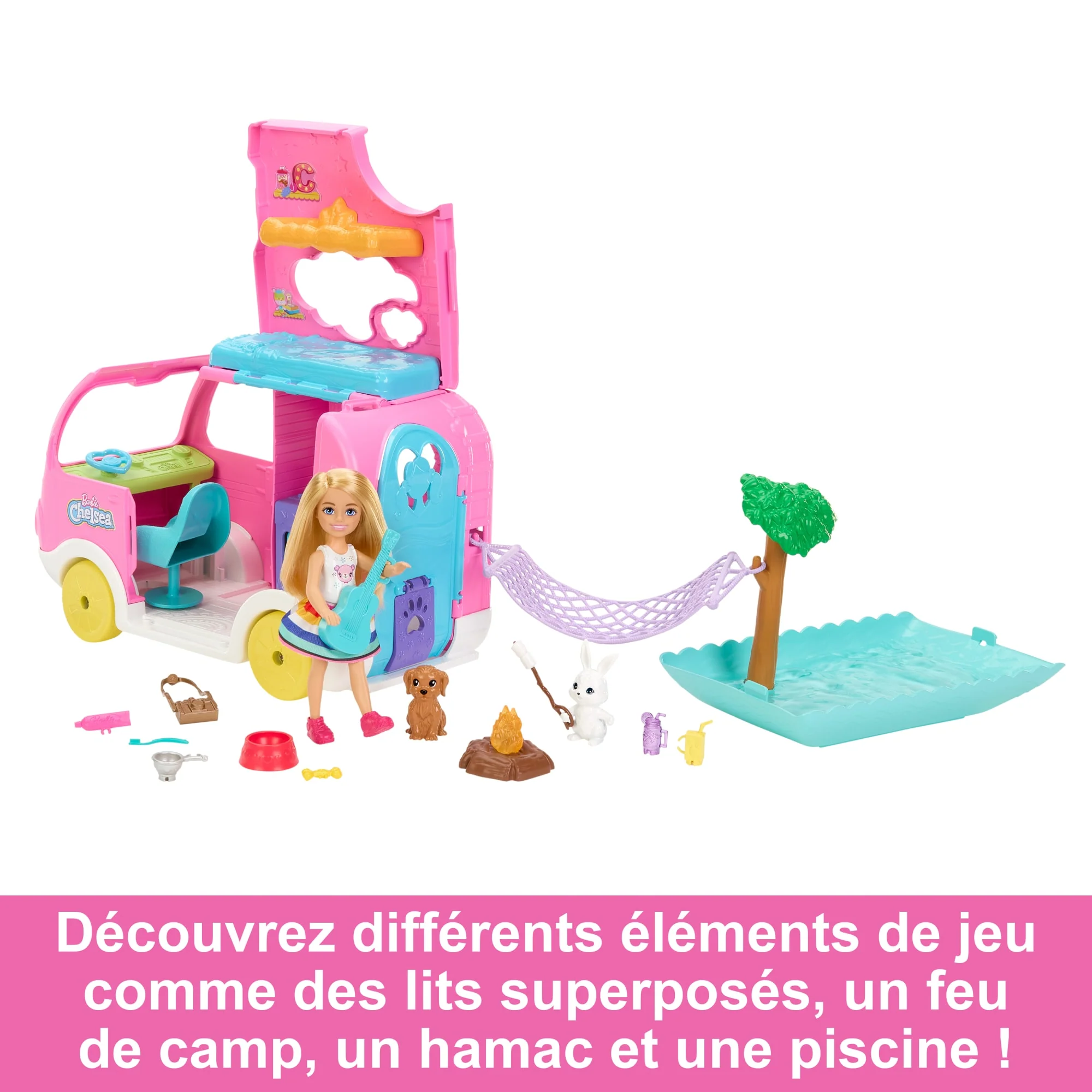 Barbie - Coffret Barbie Camping-Car De Chelsea - Poupée Mannequin - 3 Ans Et + - Image 4