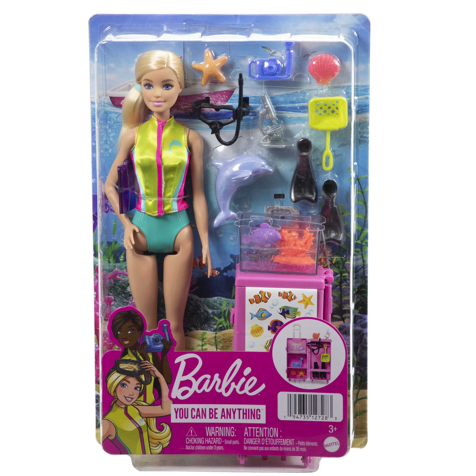 Barbie-Coffret Barbie Plongeuse, Poupée Et Plus De 10 Accessoires - Image 6