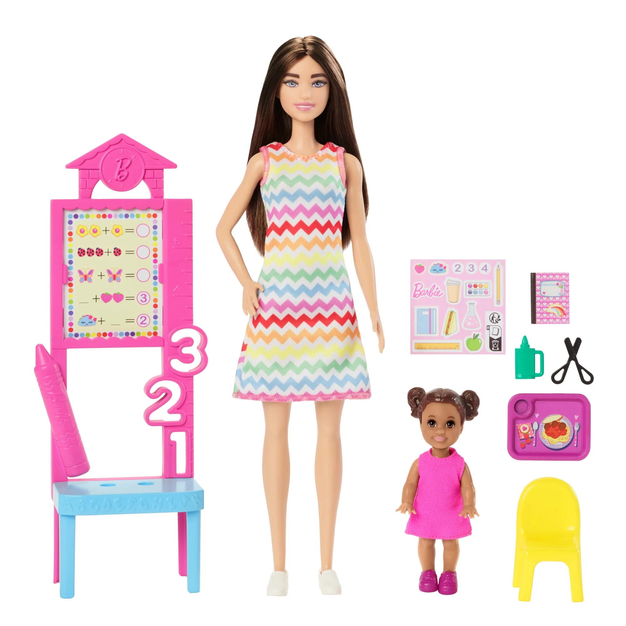 Barbie-Coffret Barbie Professeur-Poupée Brune Et Poupée Enfant - Image 5
